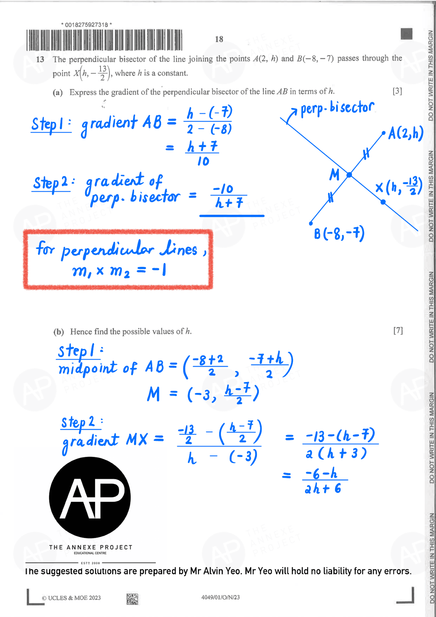 2023 GCE O LEVEL A MATH PAPER 1 SOLUTION 18 2023 O Level A Math Paper 1 solutions page 18 fs8