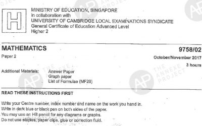 2017 GCE A LEVEL H2 MATHEMATICS PAPER 2 SOLUTIONS