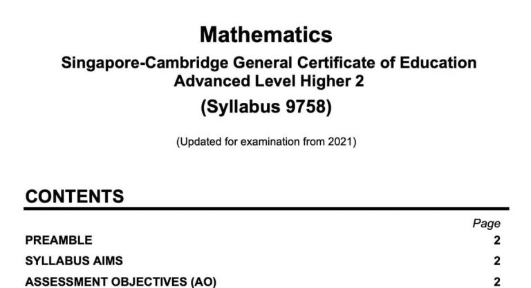 The MOE 2021 JC H2 Mathematics Syllabus Explained 1160x630 1