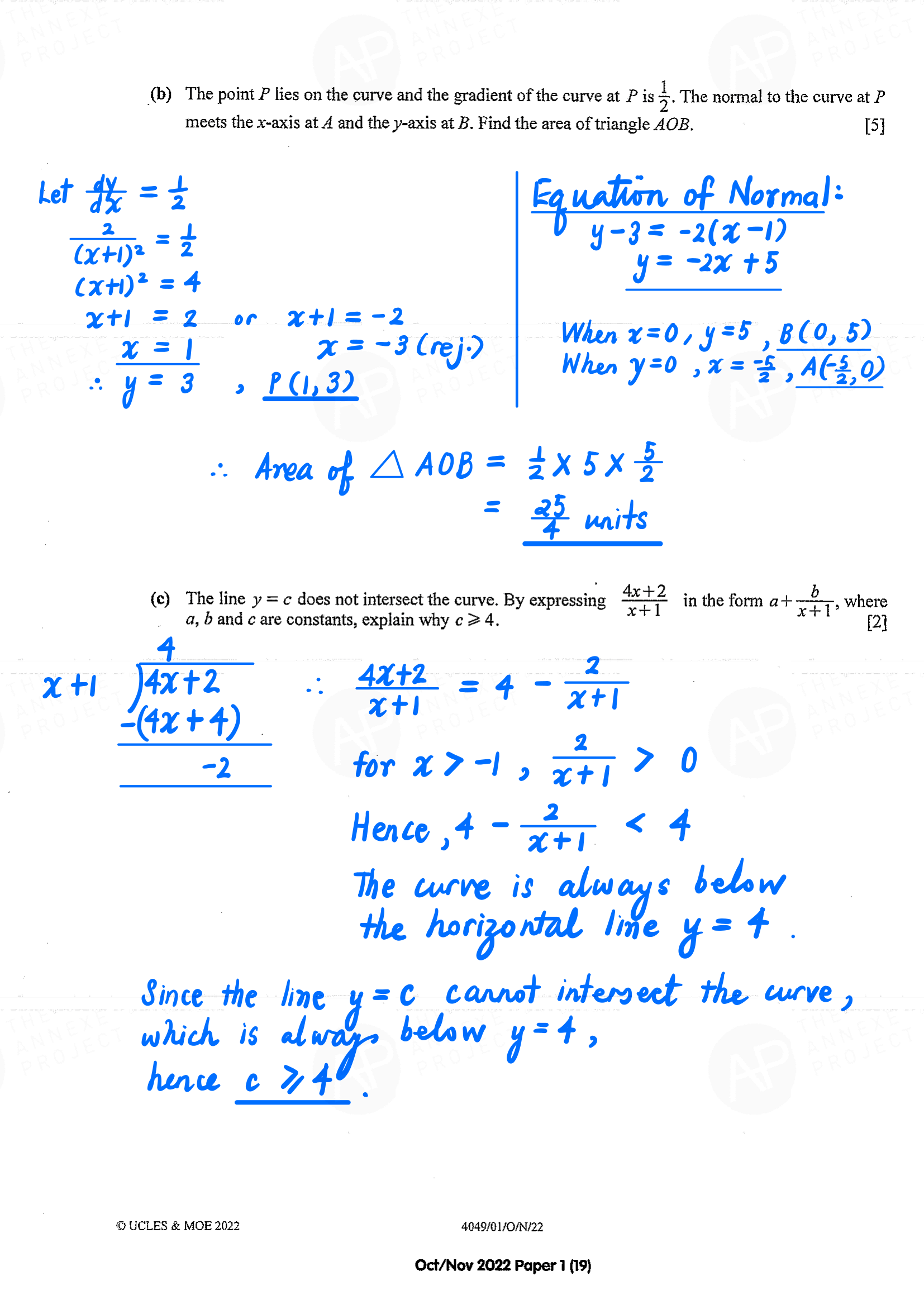 2022 O Level A Math Paper 1 Solutions page 19