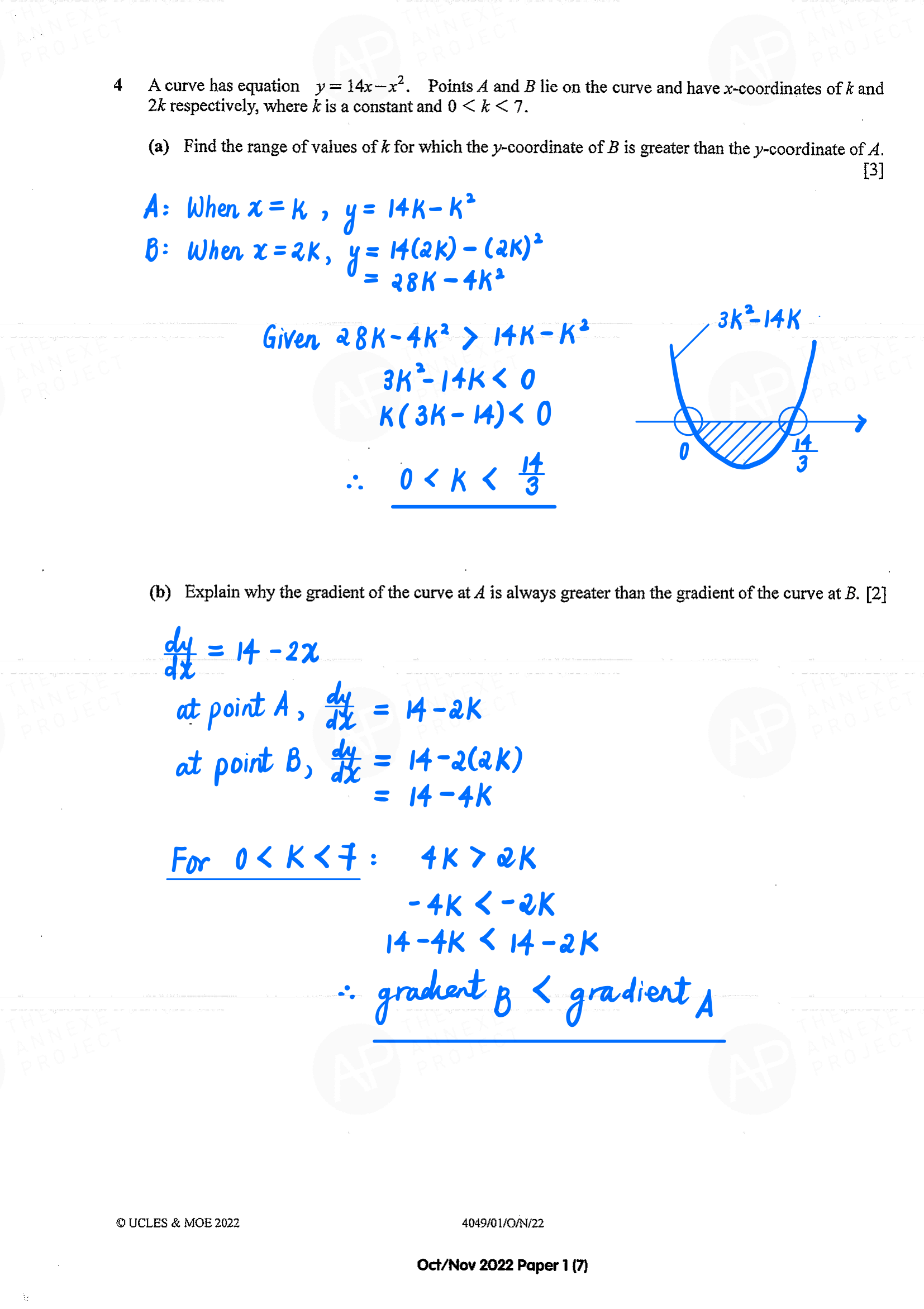 2022 O Level A Math Paper 1 Solutions page 7