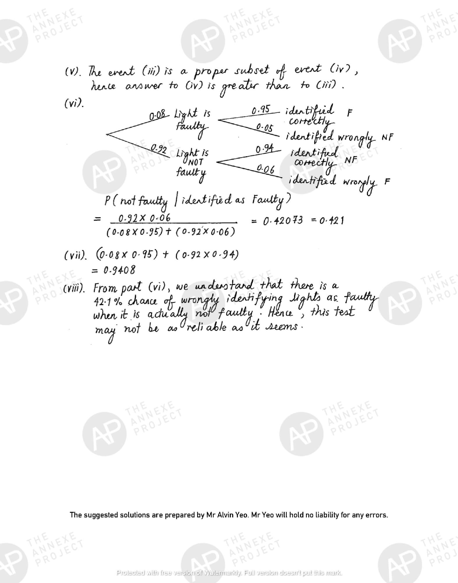 2017 A Level H2 Mathematics Paper 2 The Annexe Project tuition center solution Page 13