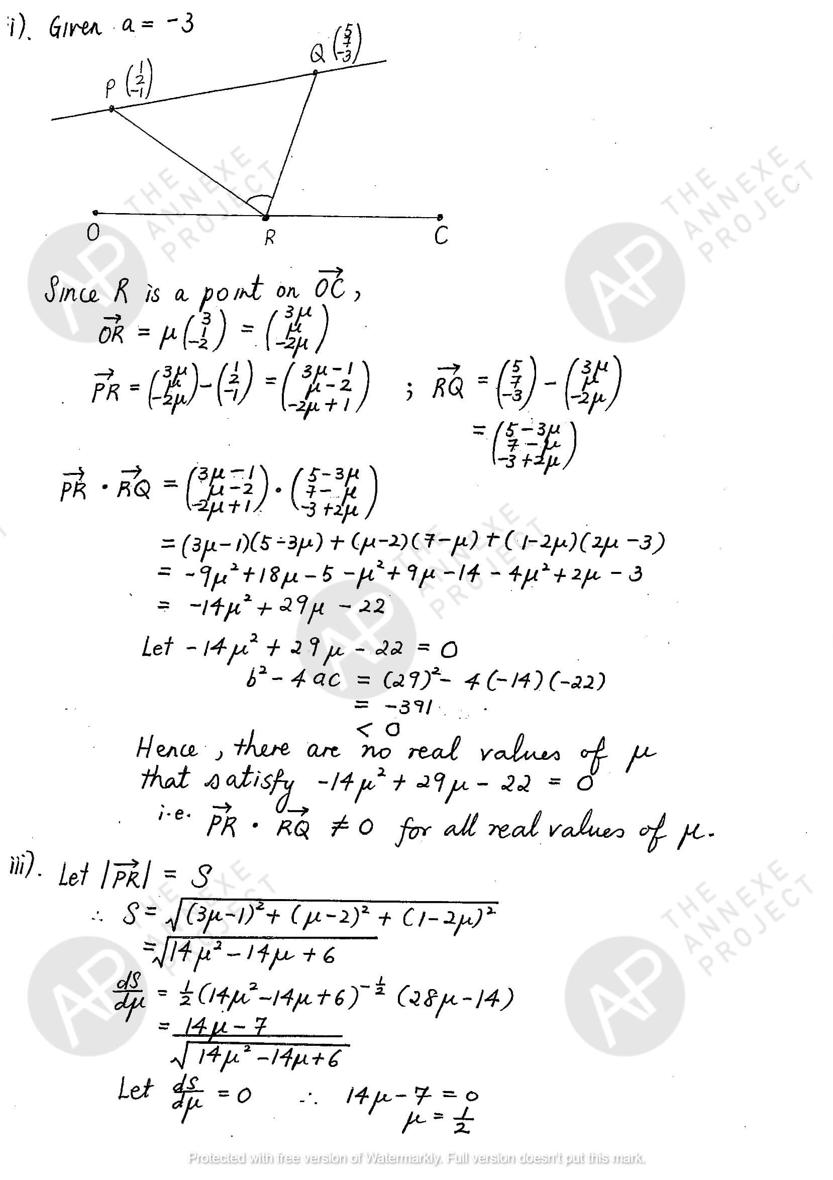 2017 A level H2 Mathematics Paper 1 Solutions Page 13