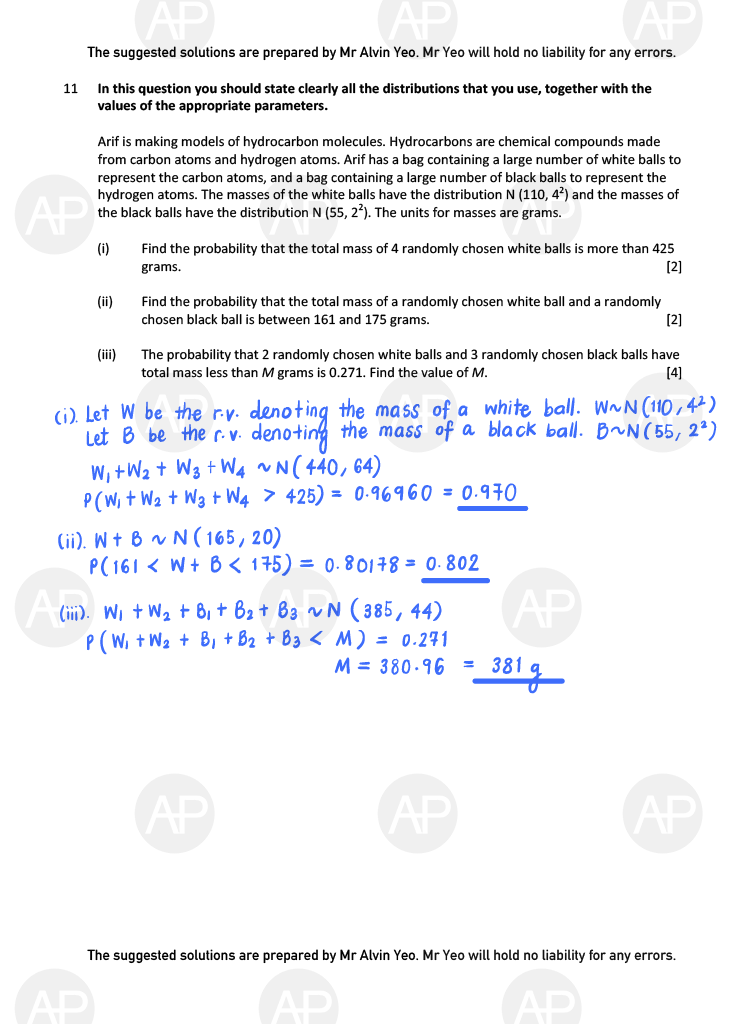 2019 GCE A LEVEL H2 MATHEMATICS PAPER 2 SOLUTION 14 2019 A Level H2 Mathematics Paper 2 The Annexe Project tuition center solution page 14