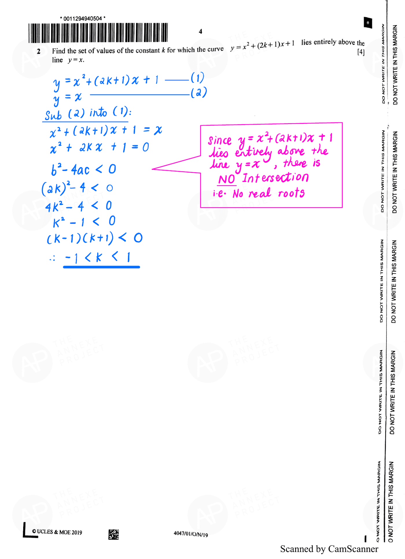 2019 O Level A Math Paper 1 Solution page 02 fs8