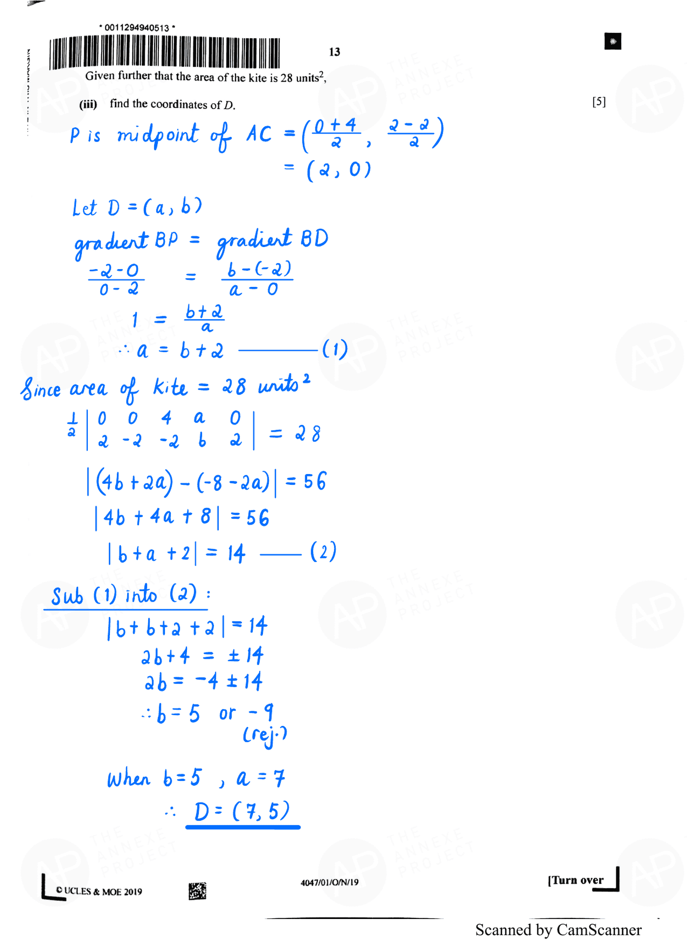 2019 O Level A Math Paper 1 Solution page 11 fs8