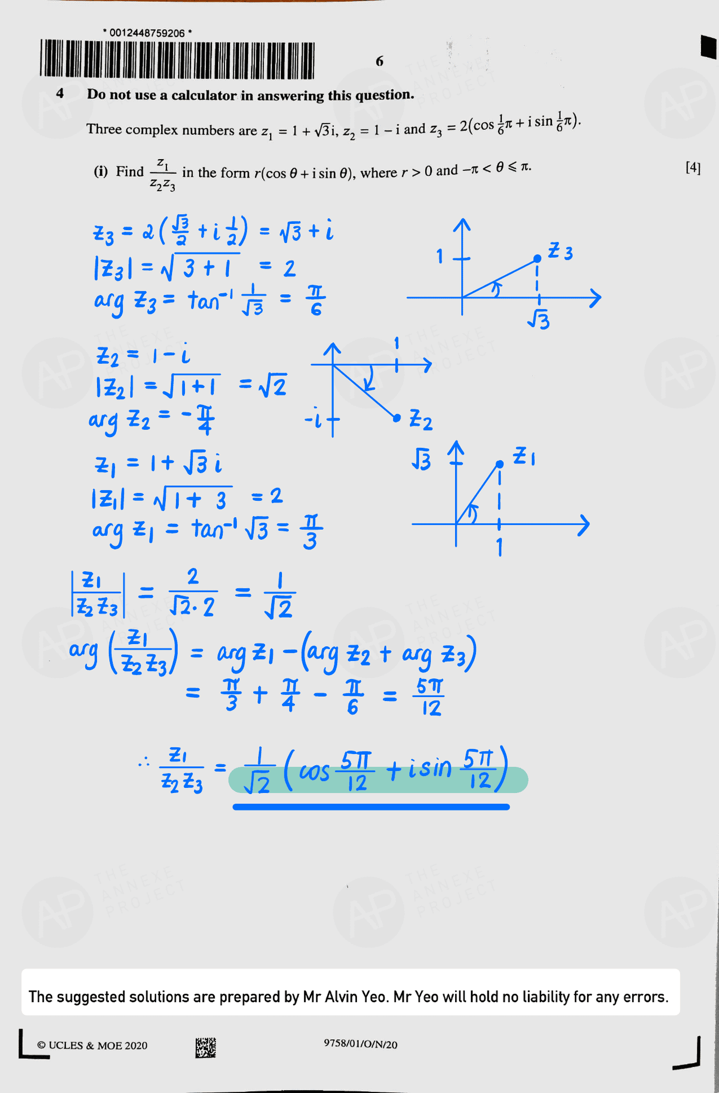 2020 A level H2 Mathematics Paper 1 page 06 fs8