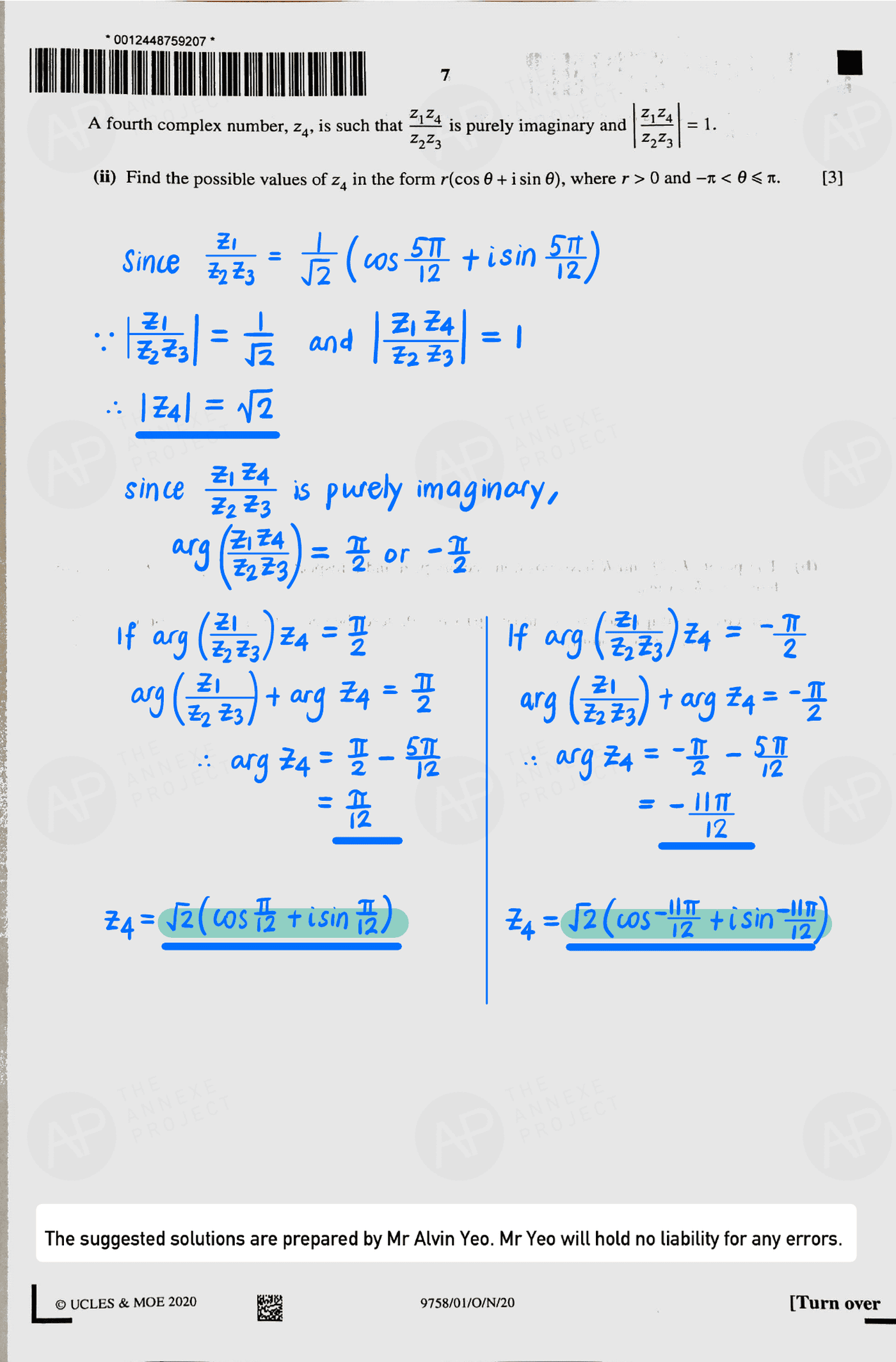 2020 A level H2 Mathematics Paper 1 page 07 fs8