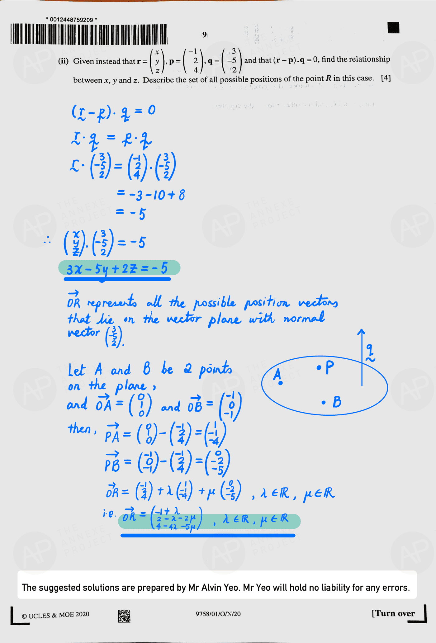 2020 A level H2 Mathematics Paper 1 page 09 fs8