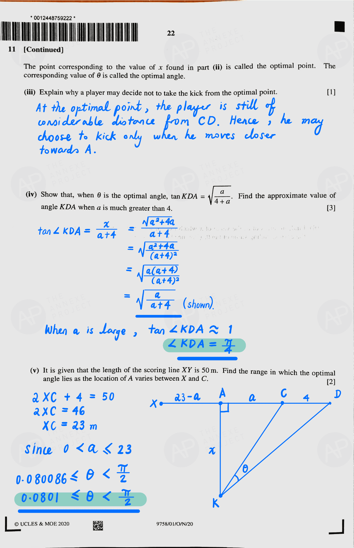 2020 A level H2 Mathematics Paper 1 page 22 fs8