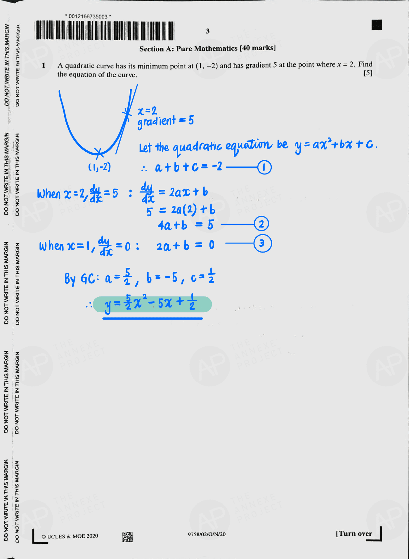 2020 A level H2 Mathematics Paper 2 page 02 fs8