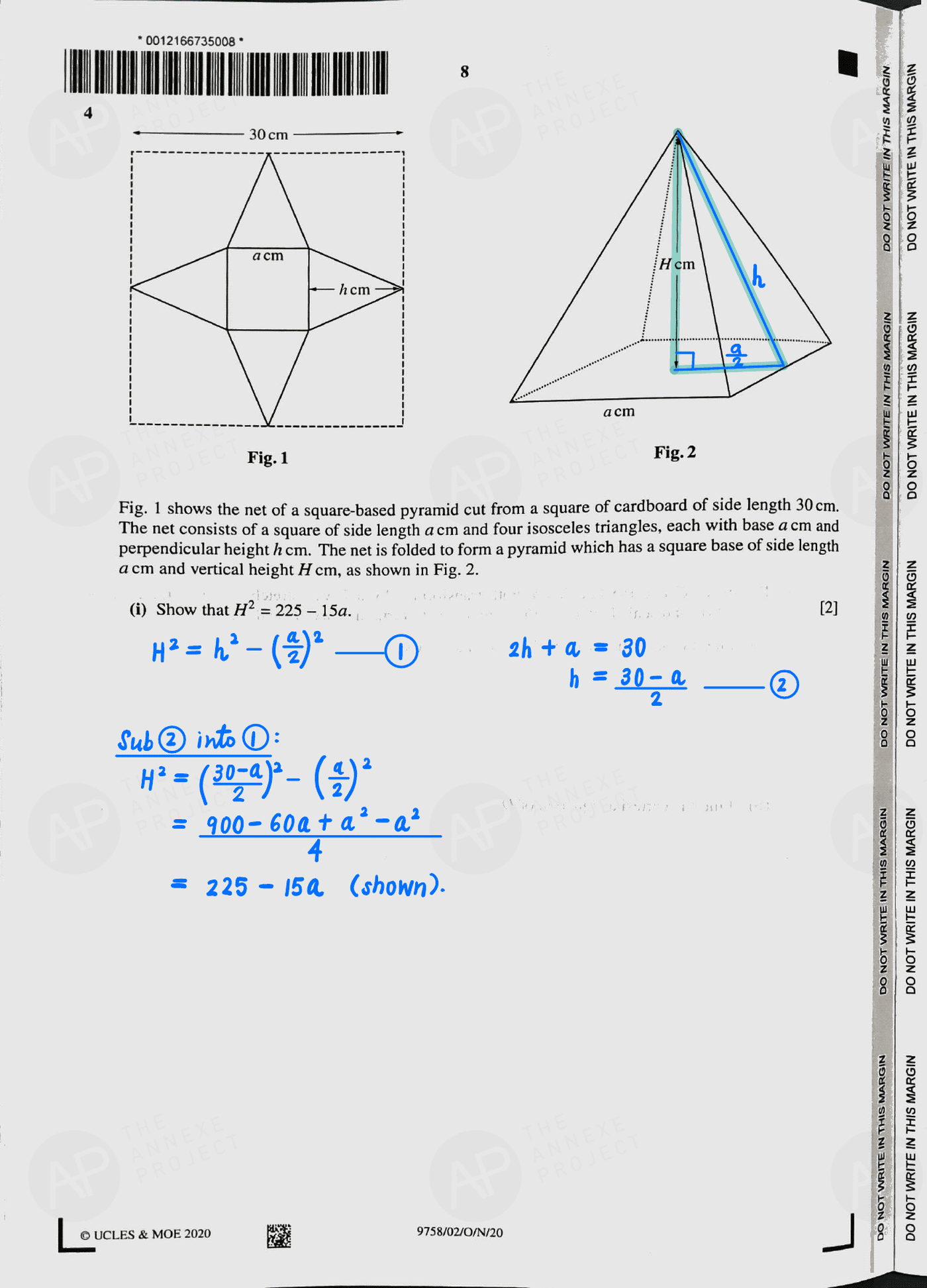 2020 A level H2 Mathematics Paper 2 page 07 fs8