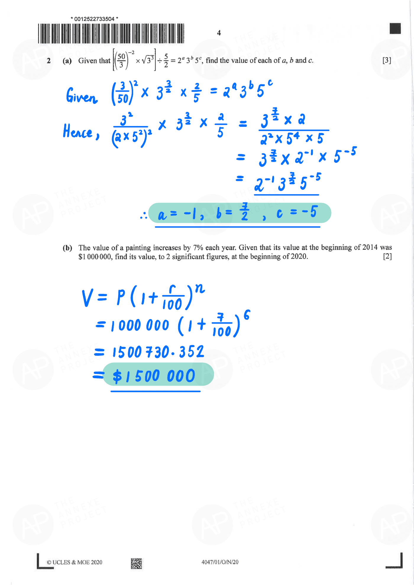 2020 O Level A Math Paper 1 page 04 fs8
