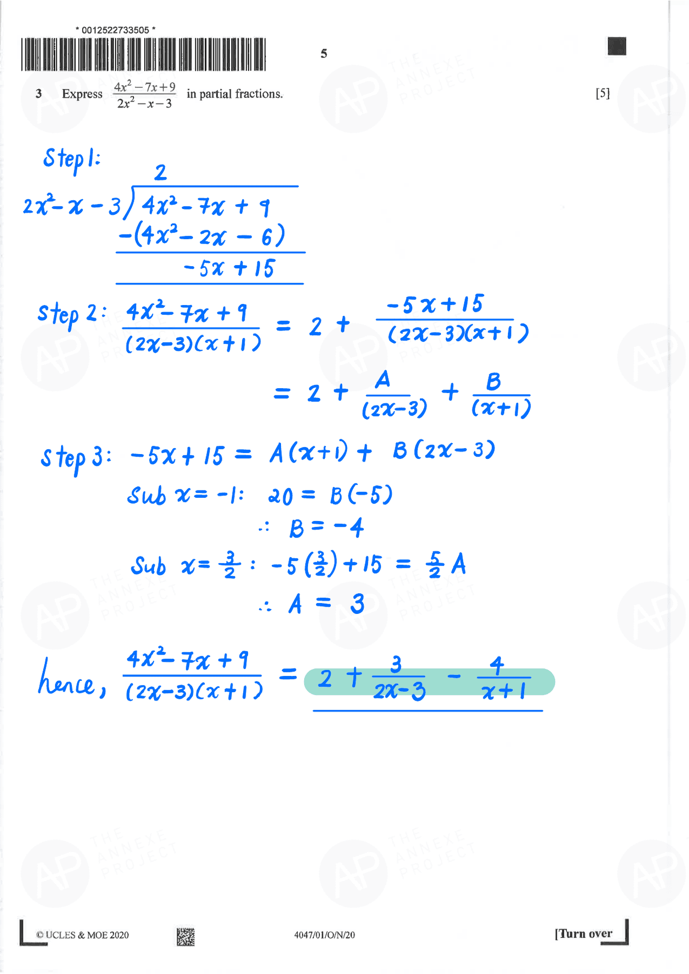 2020 O Level A Math Paper 1 page 05 fs8