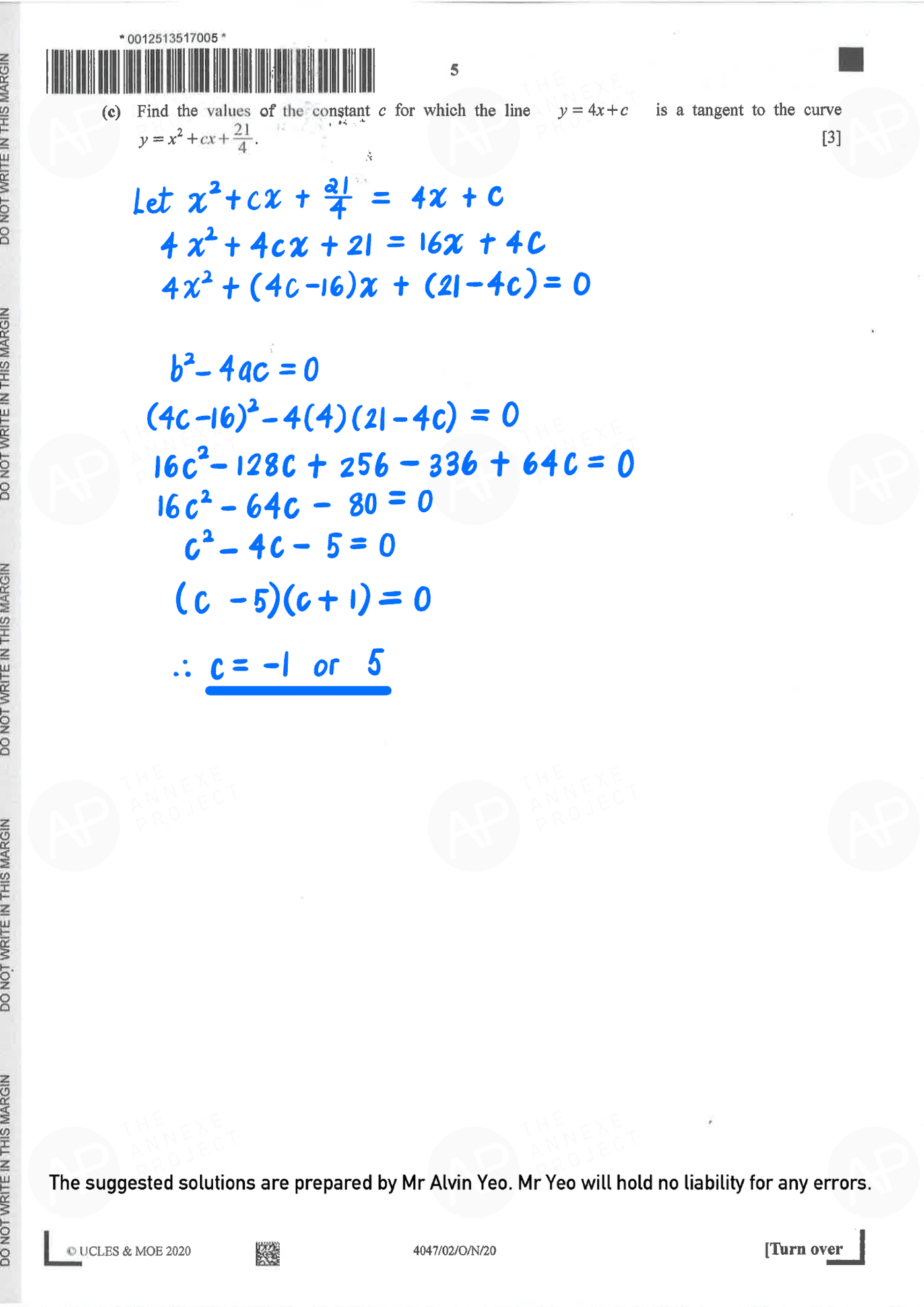 2020 O Level A Math Paper 2 Solutions page 03 fs8
