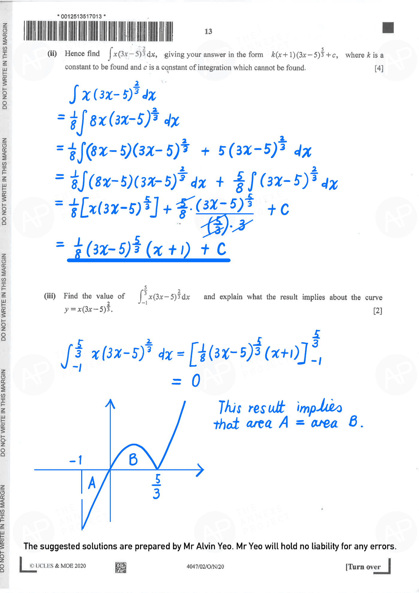 2020 O Level A Math Paper 2 Solutions page 11 fs8