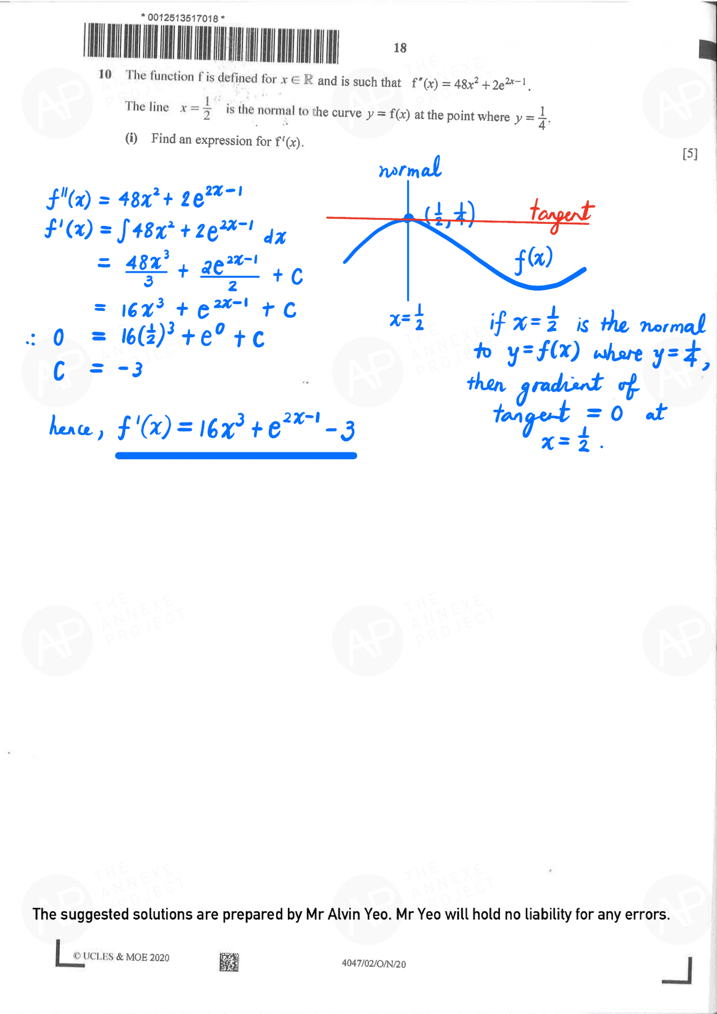2020 O Level A Math Paper 2 Solutions page 16 fs8