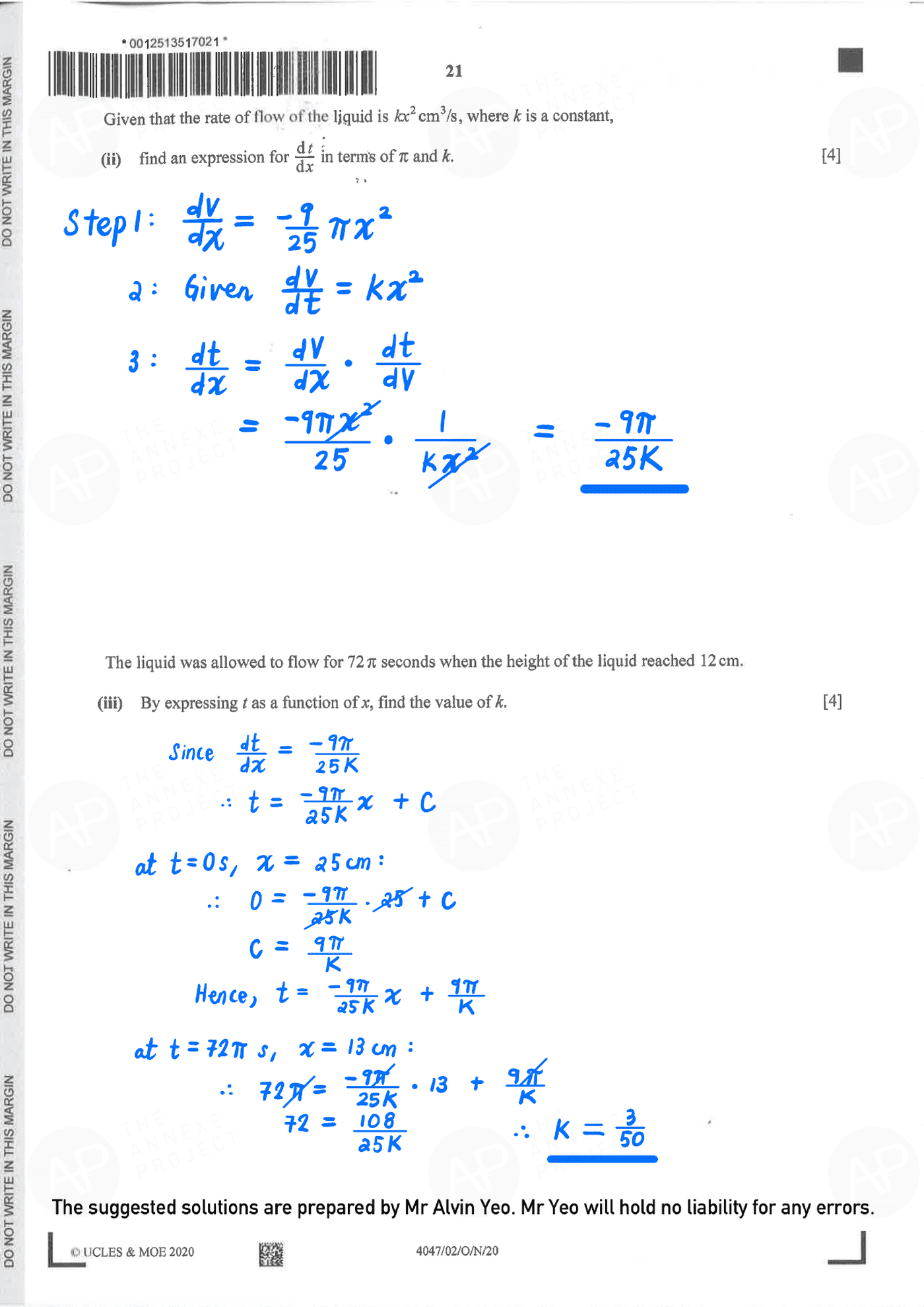 2020 O Level A Math Paper 2 Solutions page 19 fs8