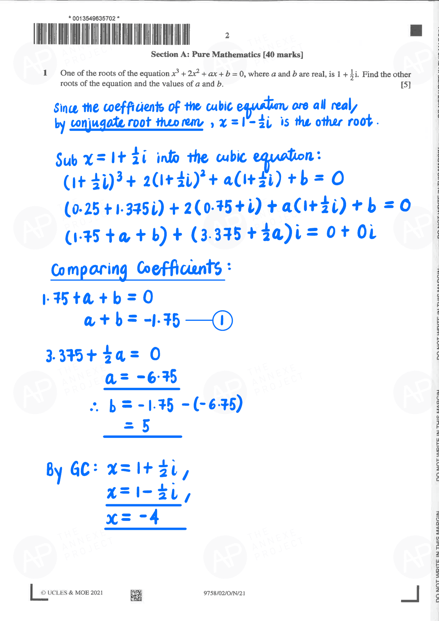 2021 A Level H2 Mathematics Paper 2 Solution page 02 fs8