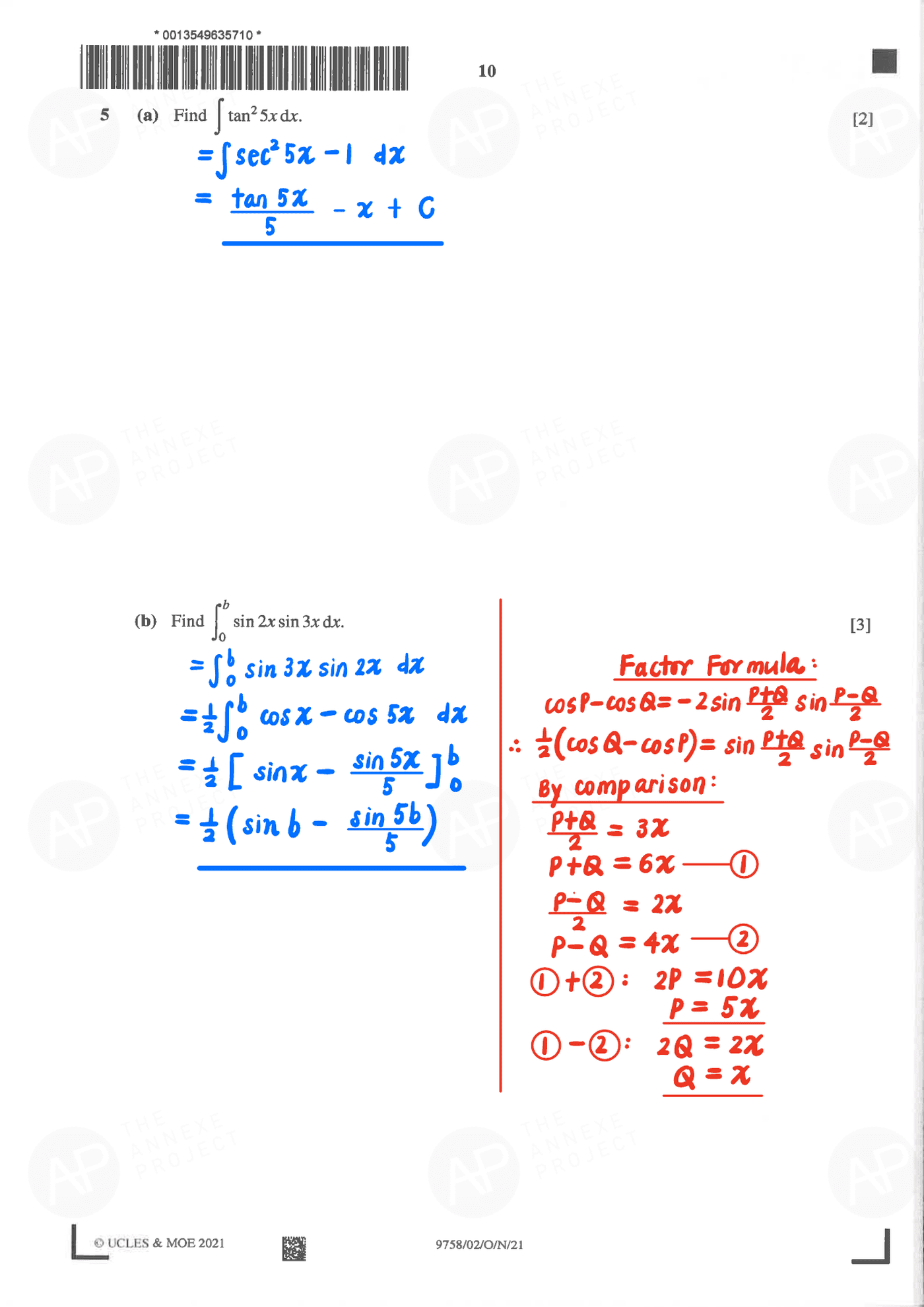 2021 A Level H2 Mathematics Paper 2 Solution page 11 fs8