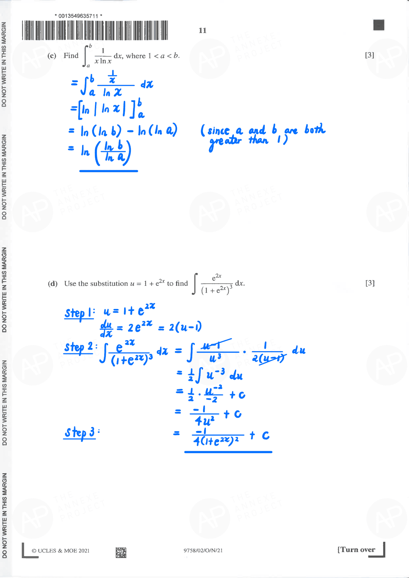 2021 A Level H2 Mathematics Paper 2 Solution page 12 fs8