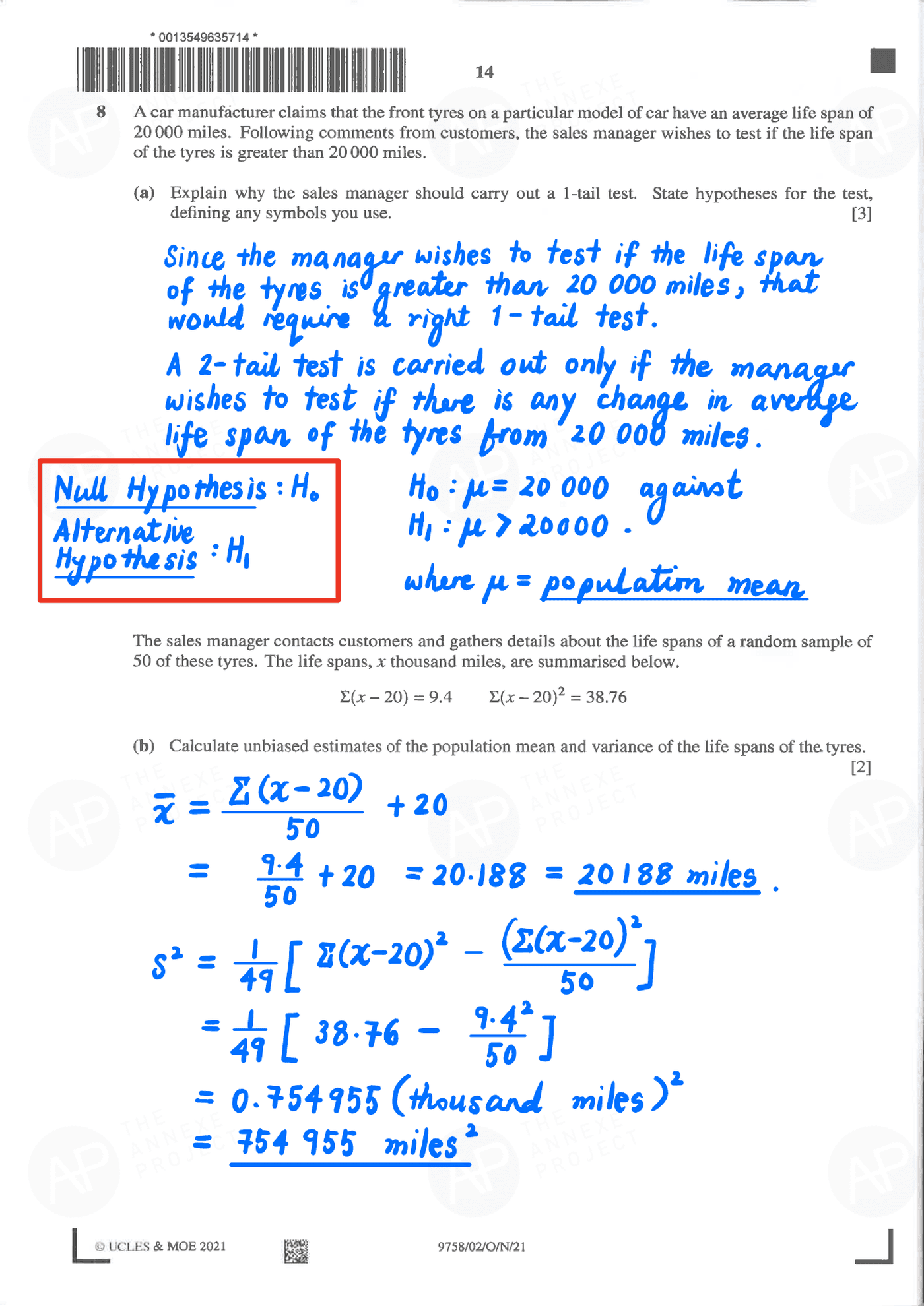 2021 A Level H2 Mathematics Paper 2 Solution page 15 fs8