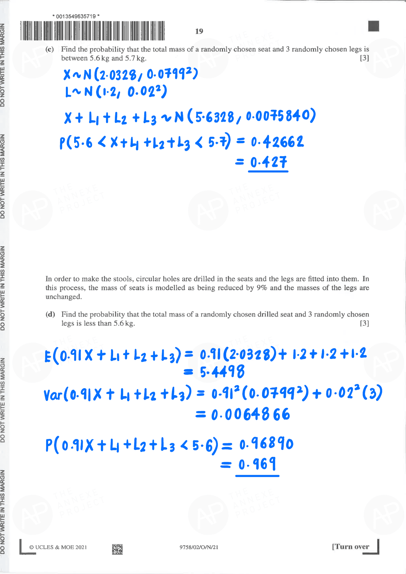 2021 A Level H2 Mathematics Paper 2 Solution page 20 fs8