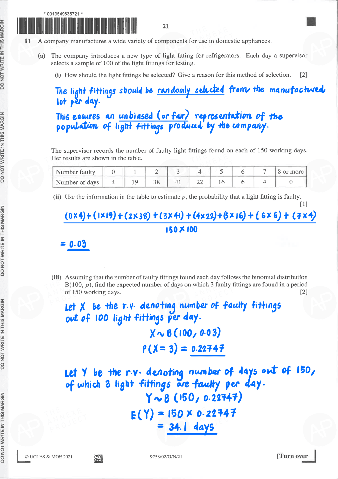 2021 A Level H2 Mathematics Paper 2 Solution page 22 fs8