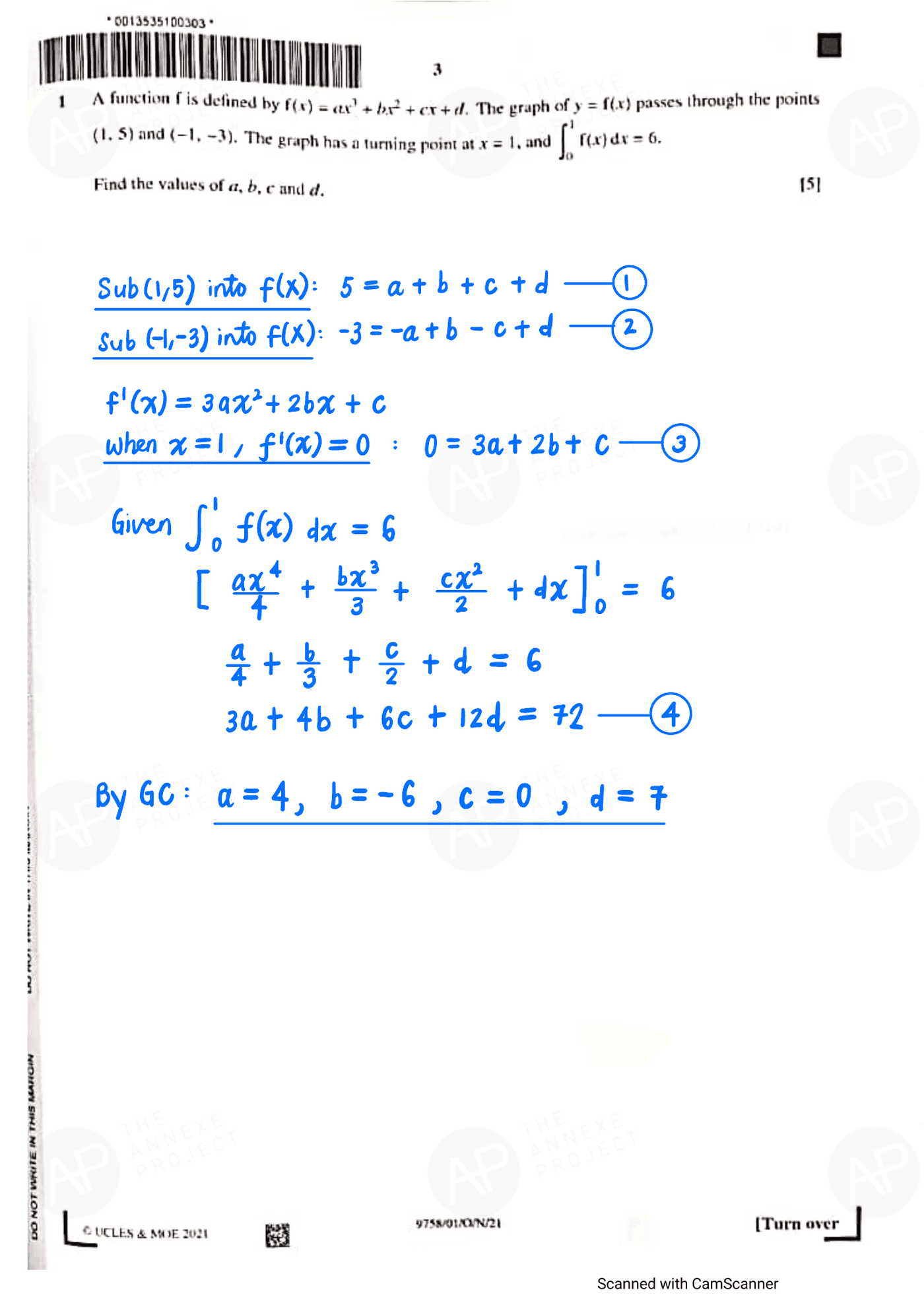 2021 A level H2 Mathematics Paper 1 page 01 fs8