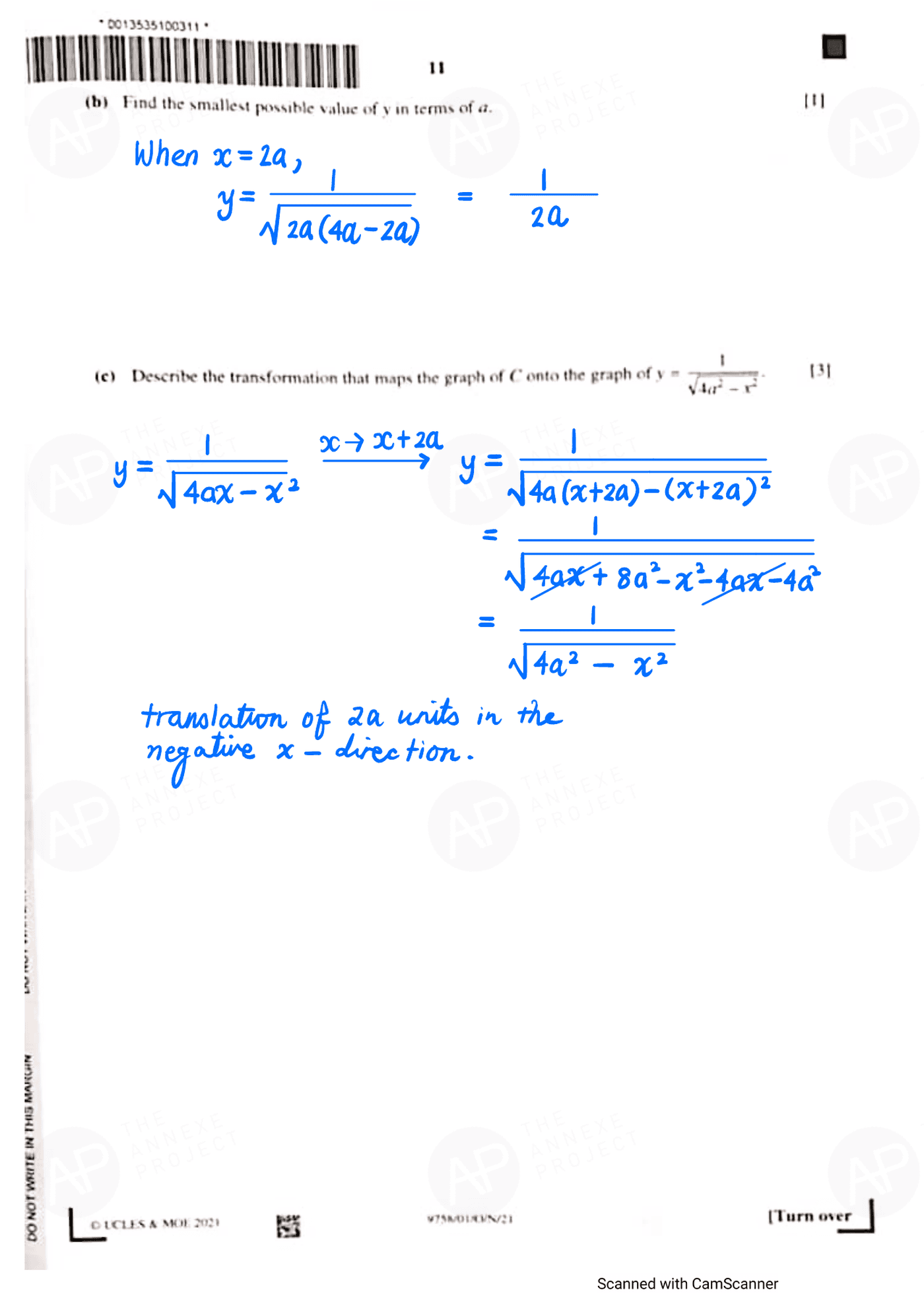 2021 A level H2 Mathematics Paper 1 page 09 fs8