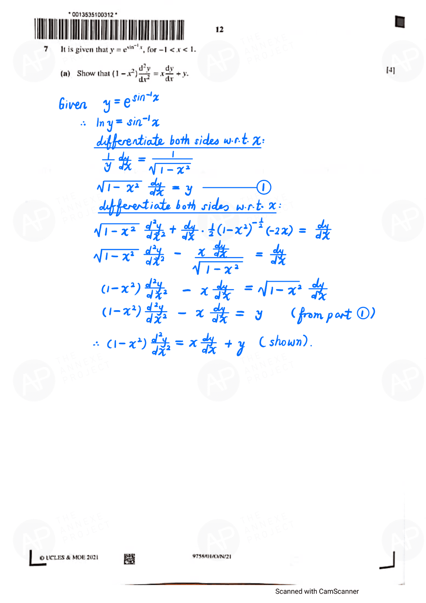 2021 A level H2 Mathematics Paper 1 page 10 fs8