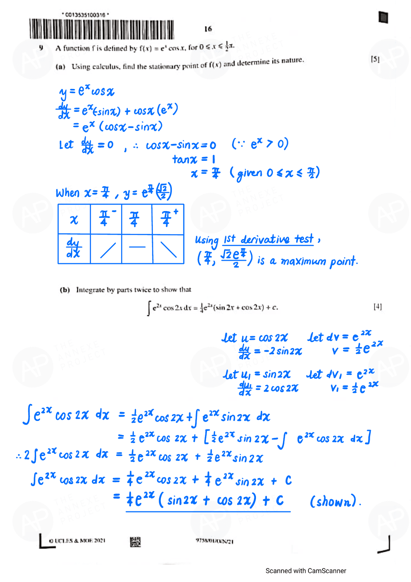 2021 A level H2 Mathematics Paper 1 page 14 fs8
