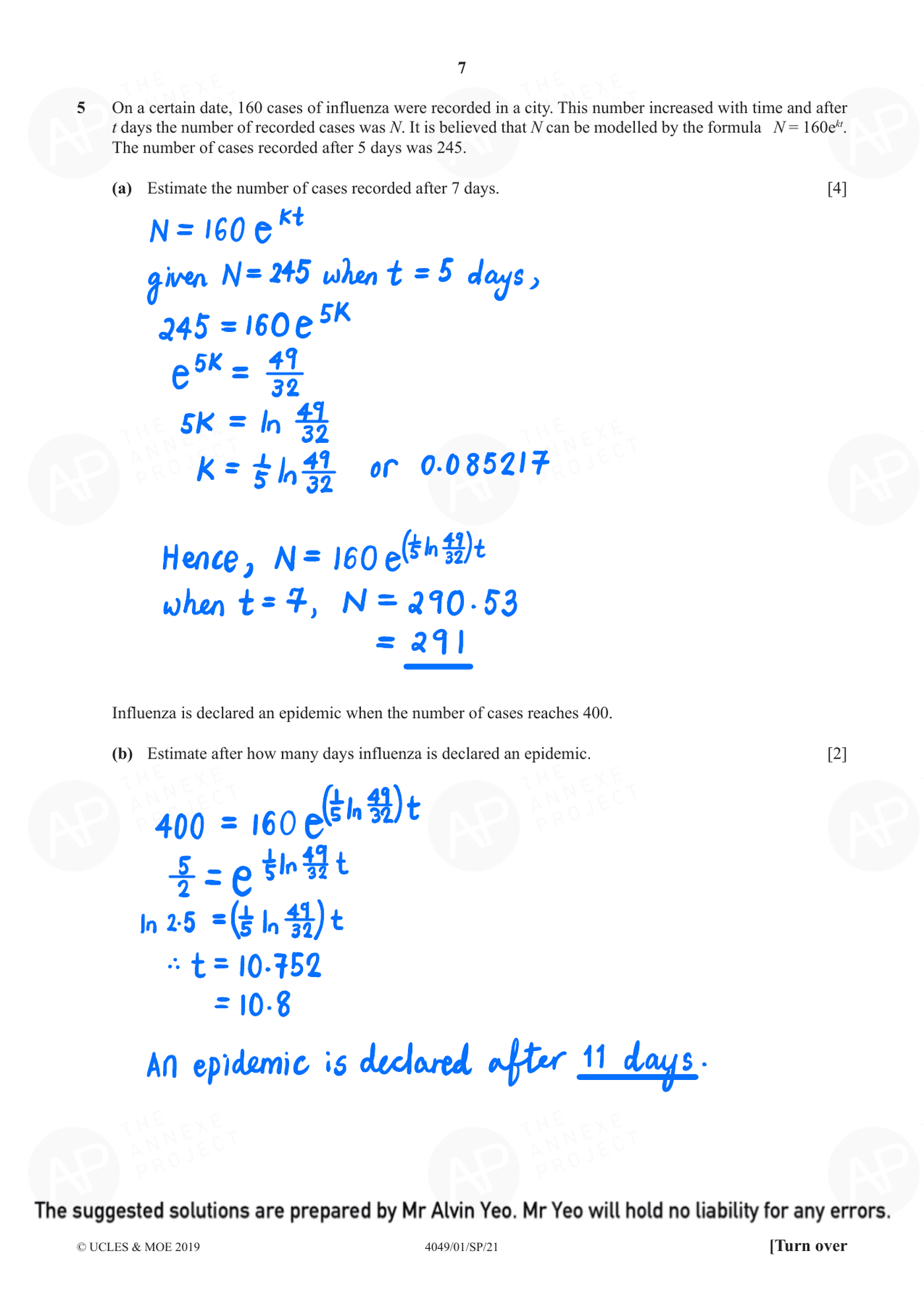 2021 O Level Additional Mathematics Specimen Paper 1 page 07 fs8