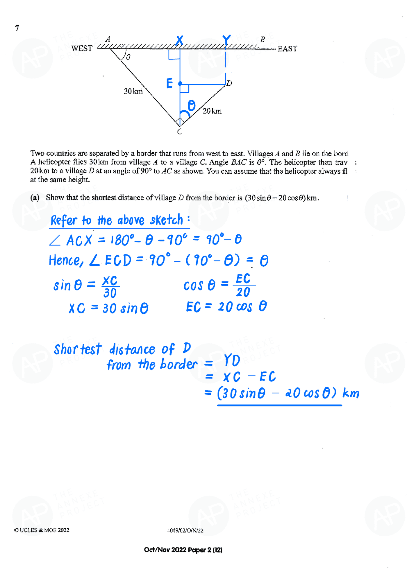 2022 O Level A Math Paper 2 solutions page 12 fs8