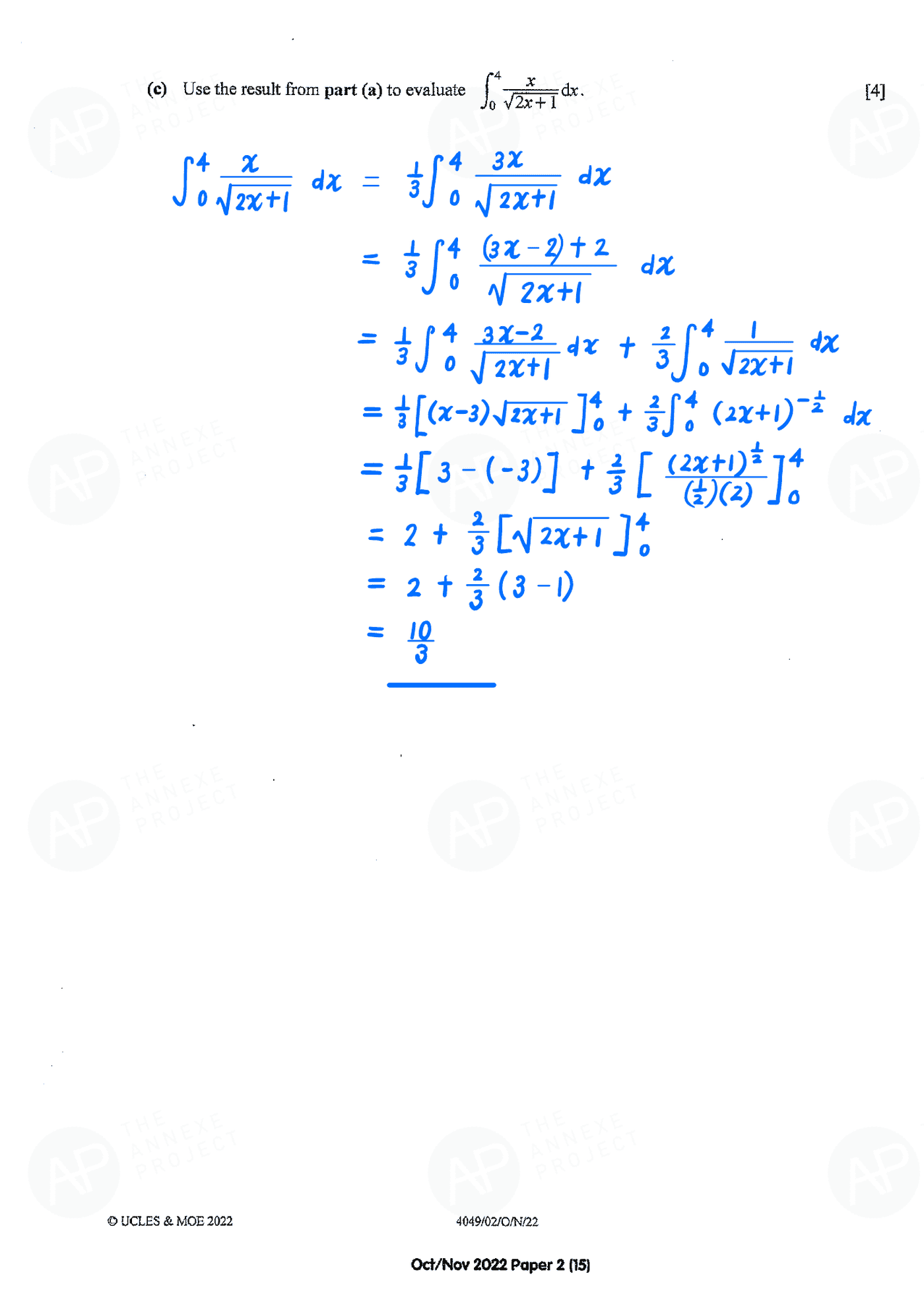 2022 O Level A Math Paper 2 solutions page 15 fs8