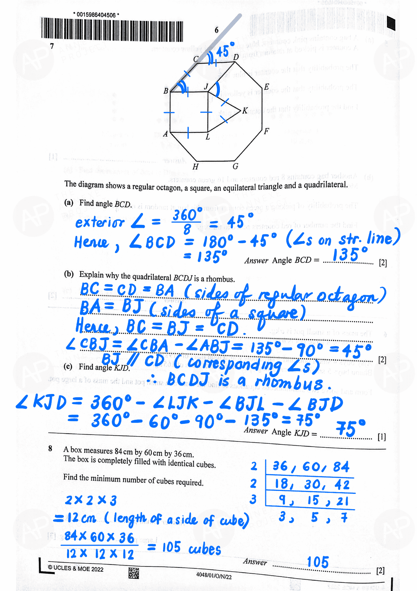 2022 O Level Elementary Mathematics Paper 1 page 06 fs8