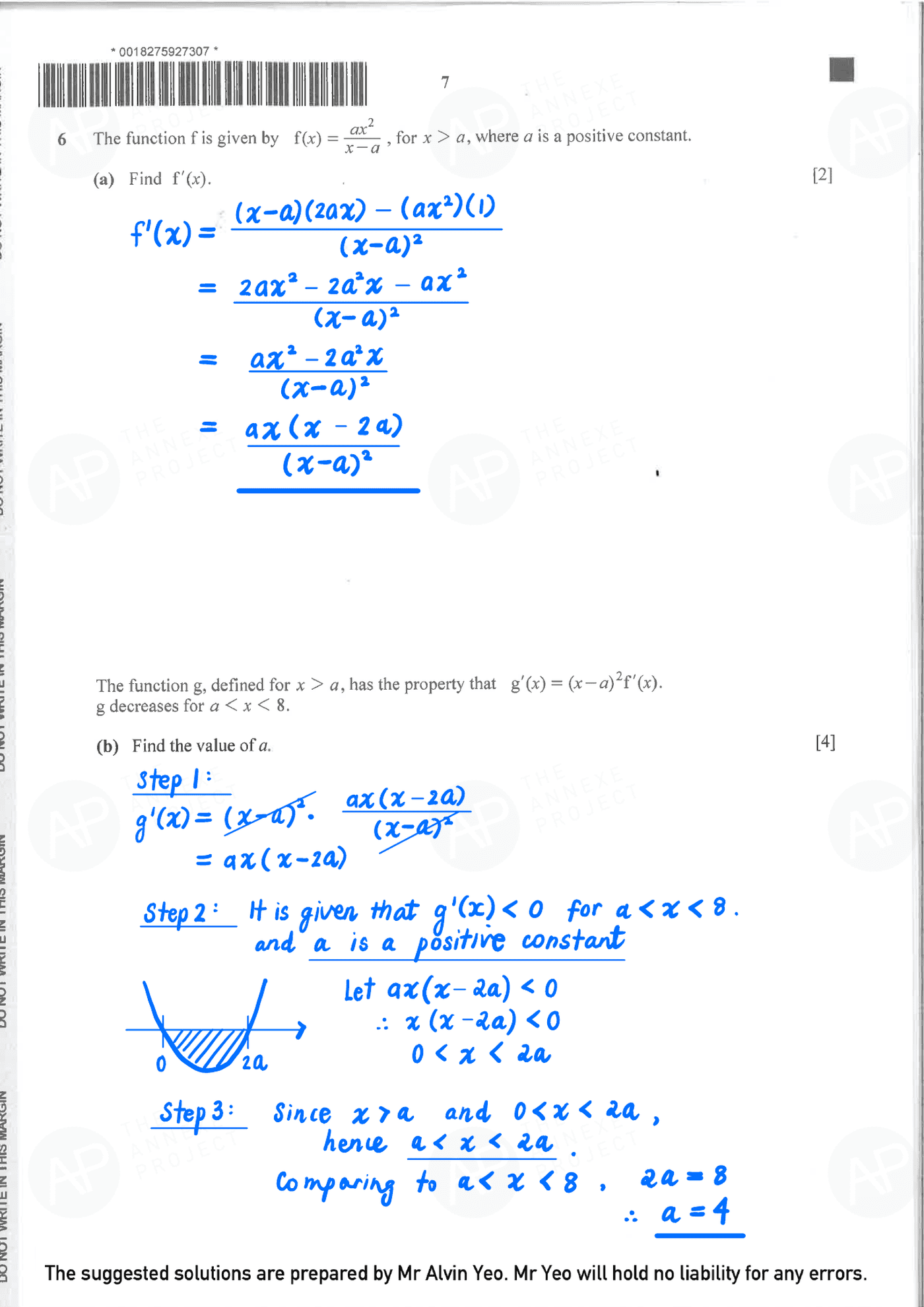 2023 O Level A Math Paper 1 solutions page 07 fs8