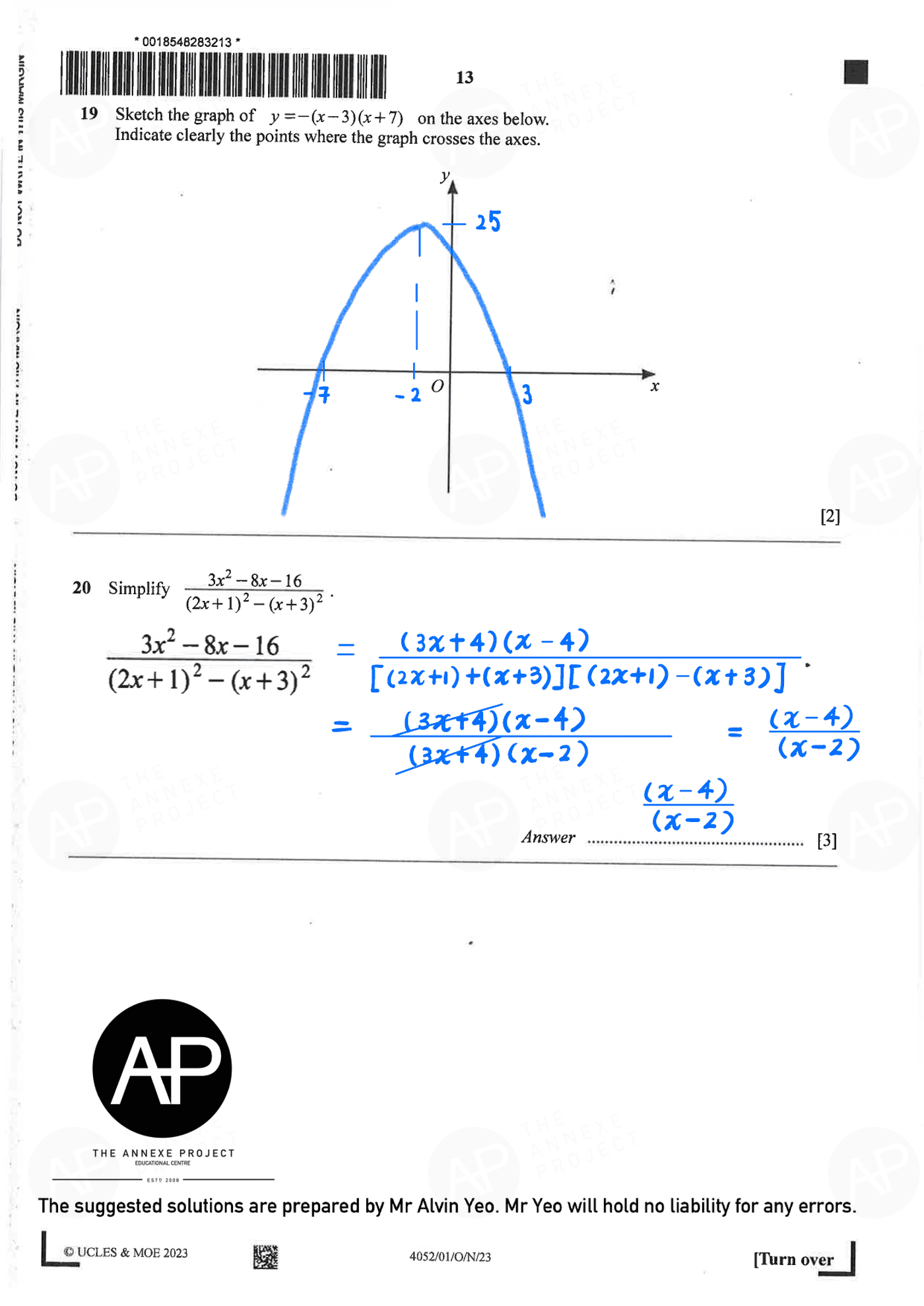 2023 O Level Elementary Mathematics Paper 1 alvin updated page 13 fs8