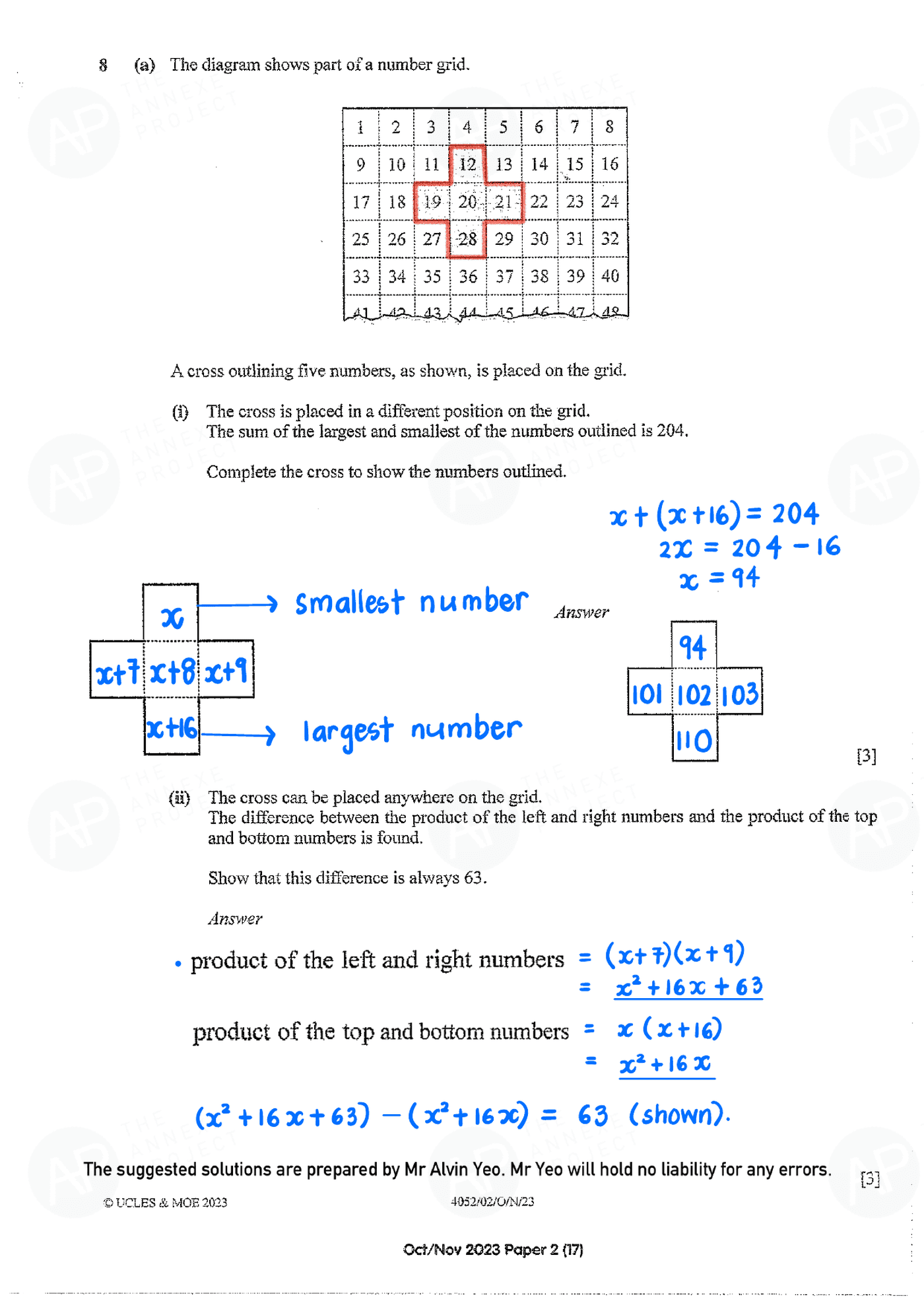 2023 O Level Elementary Mathematics Paper 2 page 16 fs8