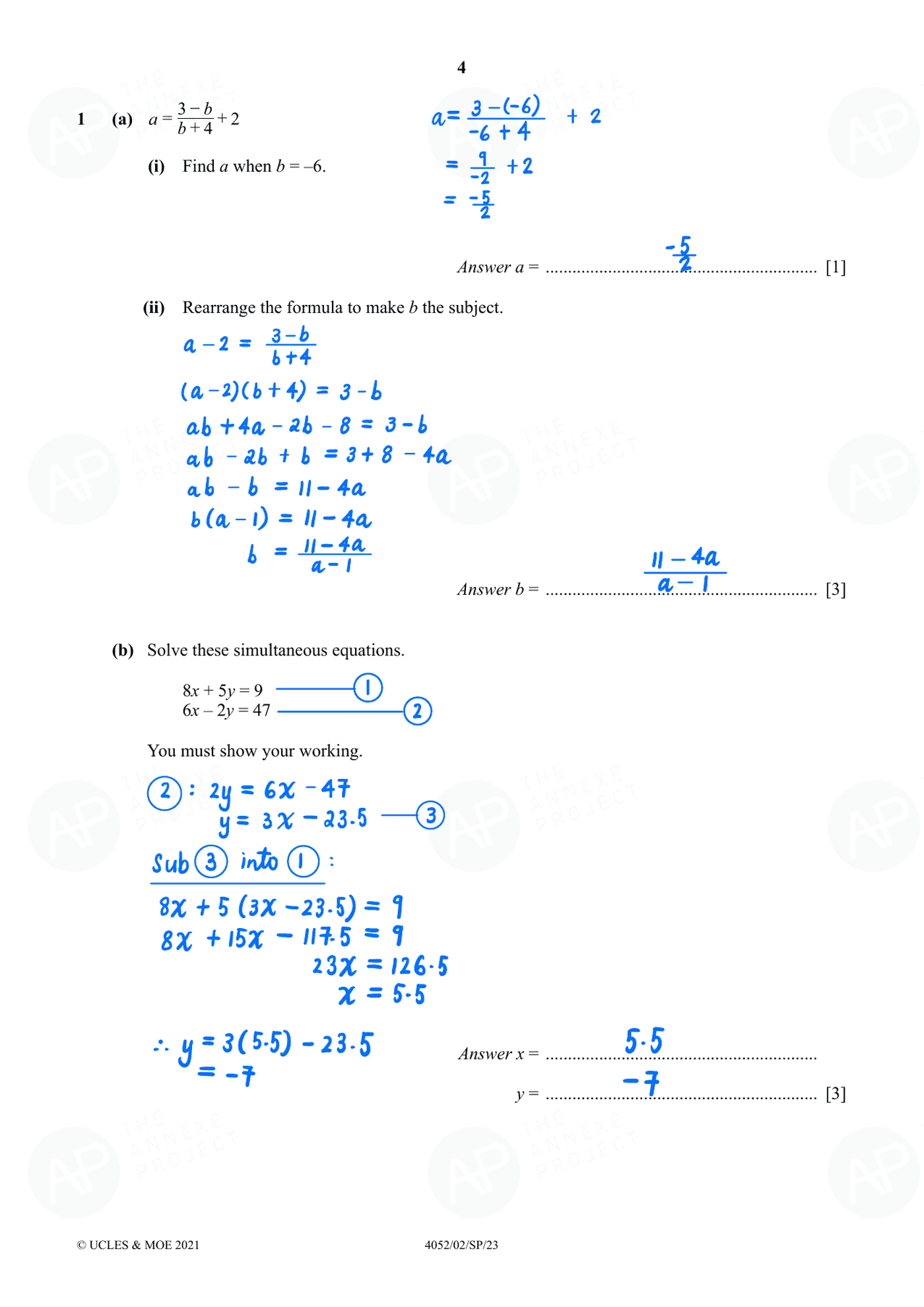 2023 O Level Elementary Mathematics Specimen Paper 2 page 04 fs8