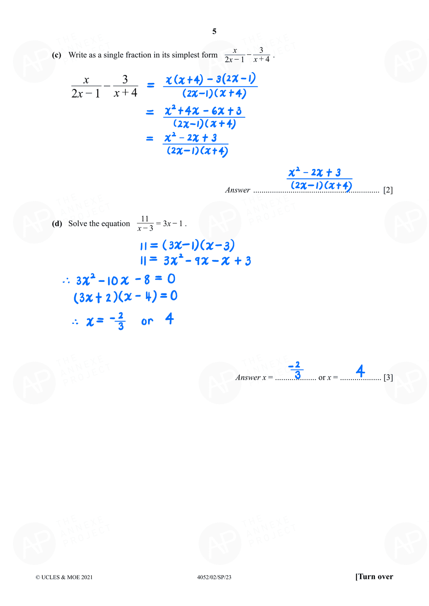 2023 O Level Elementary Mathematics Specimen Paper 2 page 05 fs8