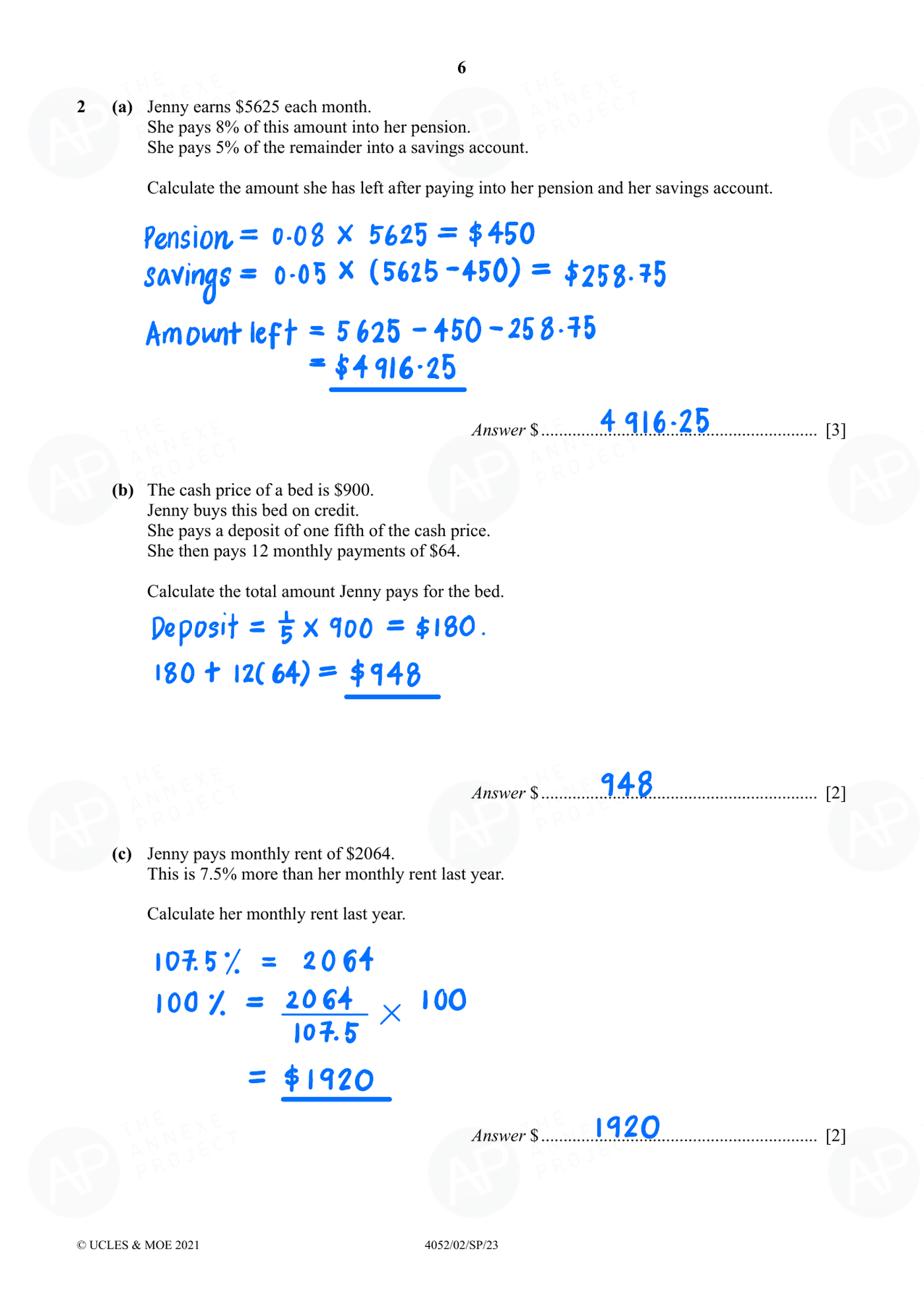 2023 O Level Elementary Mathematics Specimen Paper 2 page 06 fs8