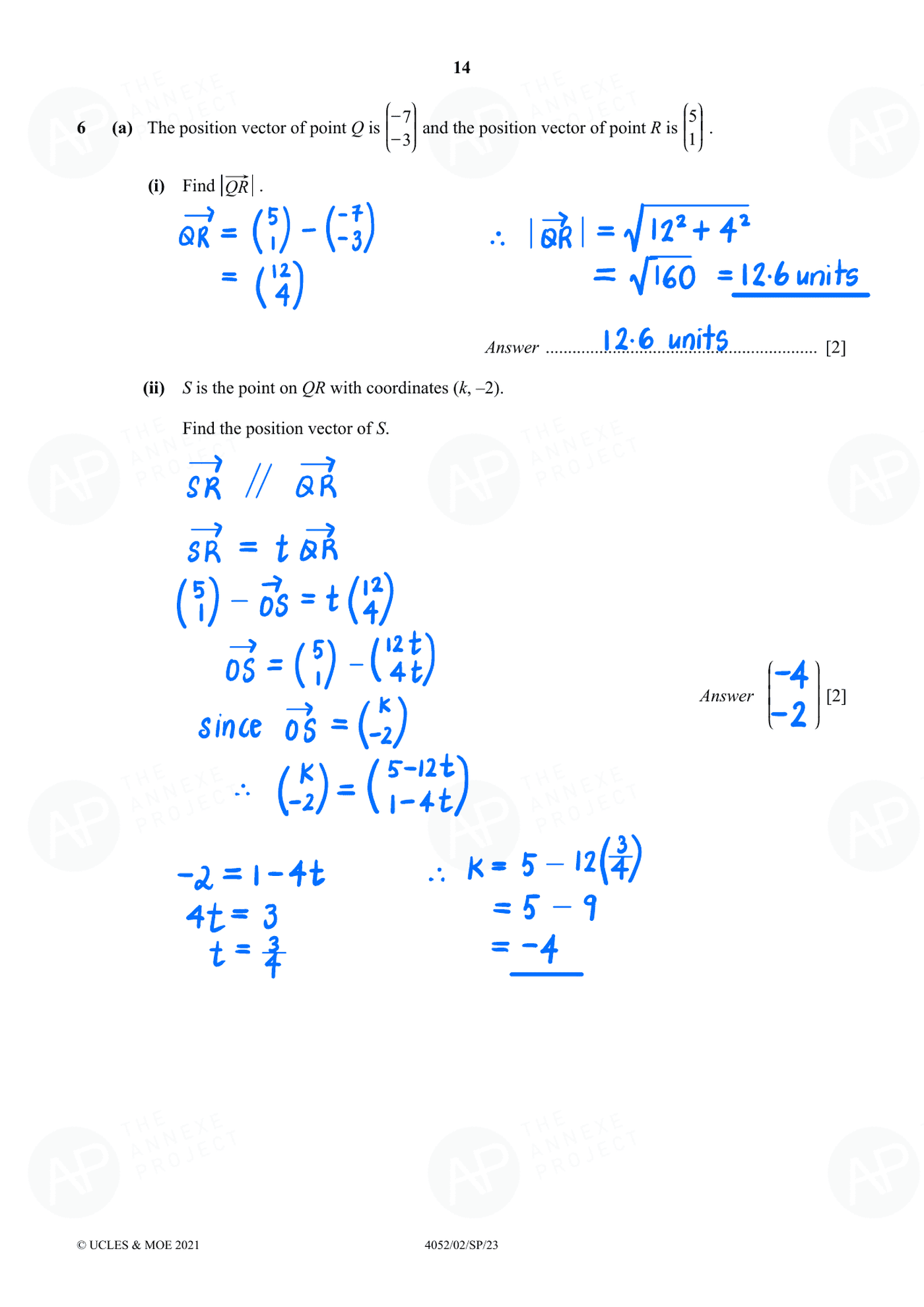 2023 O Level Elementary Mathematics Specimen Paper 2 page 14 fs8