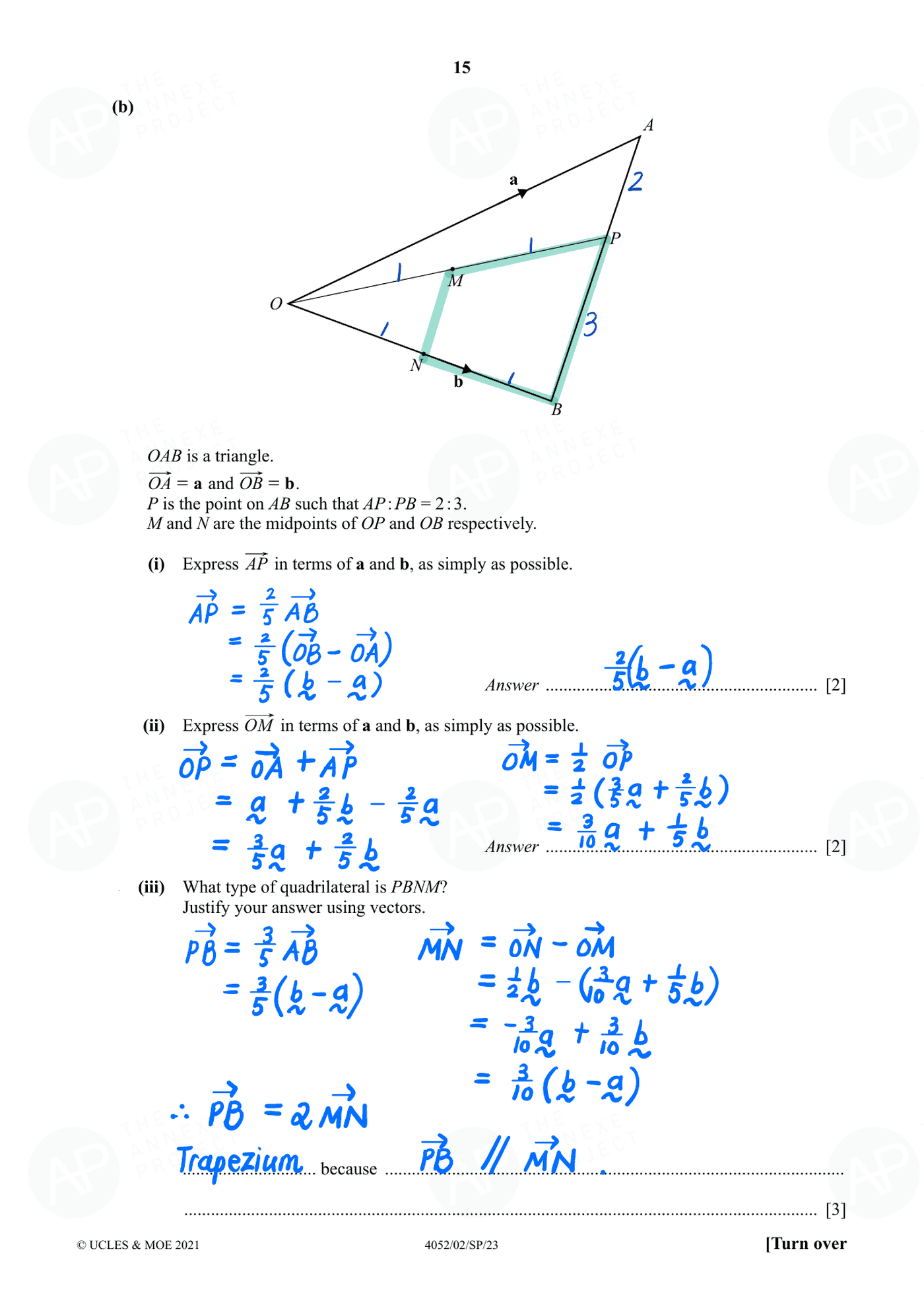 2023 O Level Elementary Mathematics Specimen Paper 2 page 15 fs8
