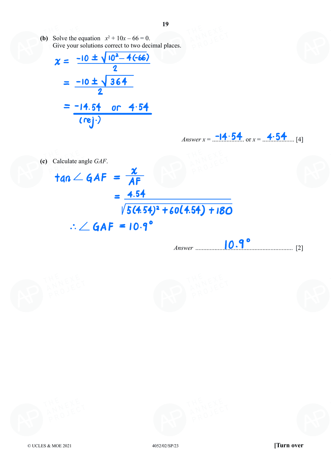 2023 O Level Elementary Mathematics Specimen Paper 2 page 19 fs8