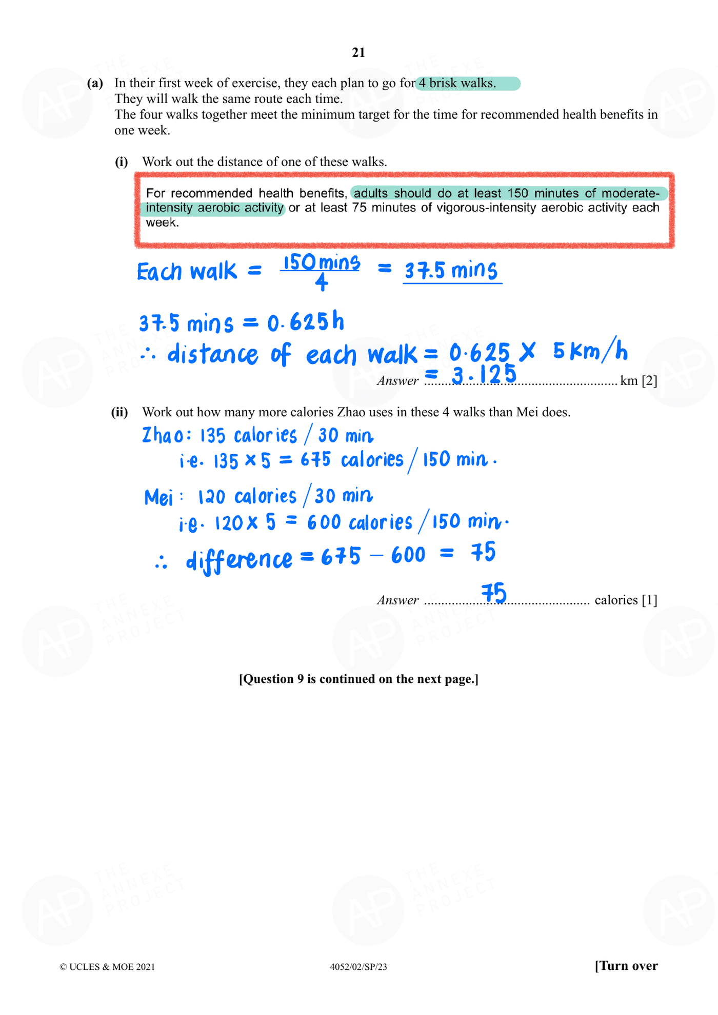 2023 O Level Elementary Mathematics Specimen Paper 2 page 21 fs8