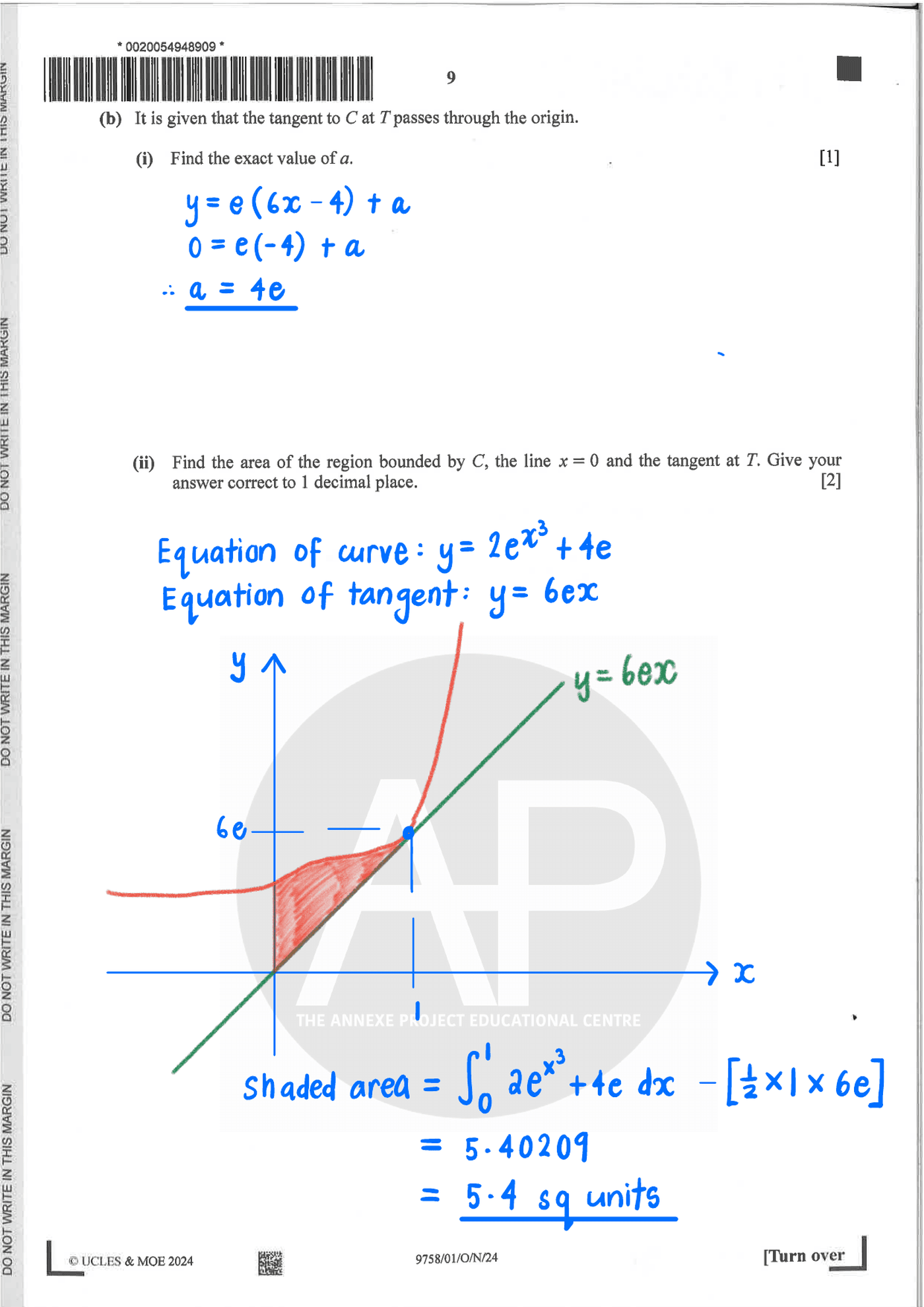 2024 A Level H2 Mathematics Paper 1 page 09