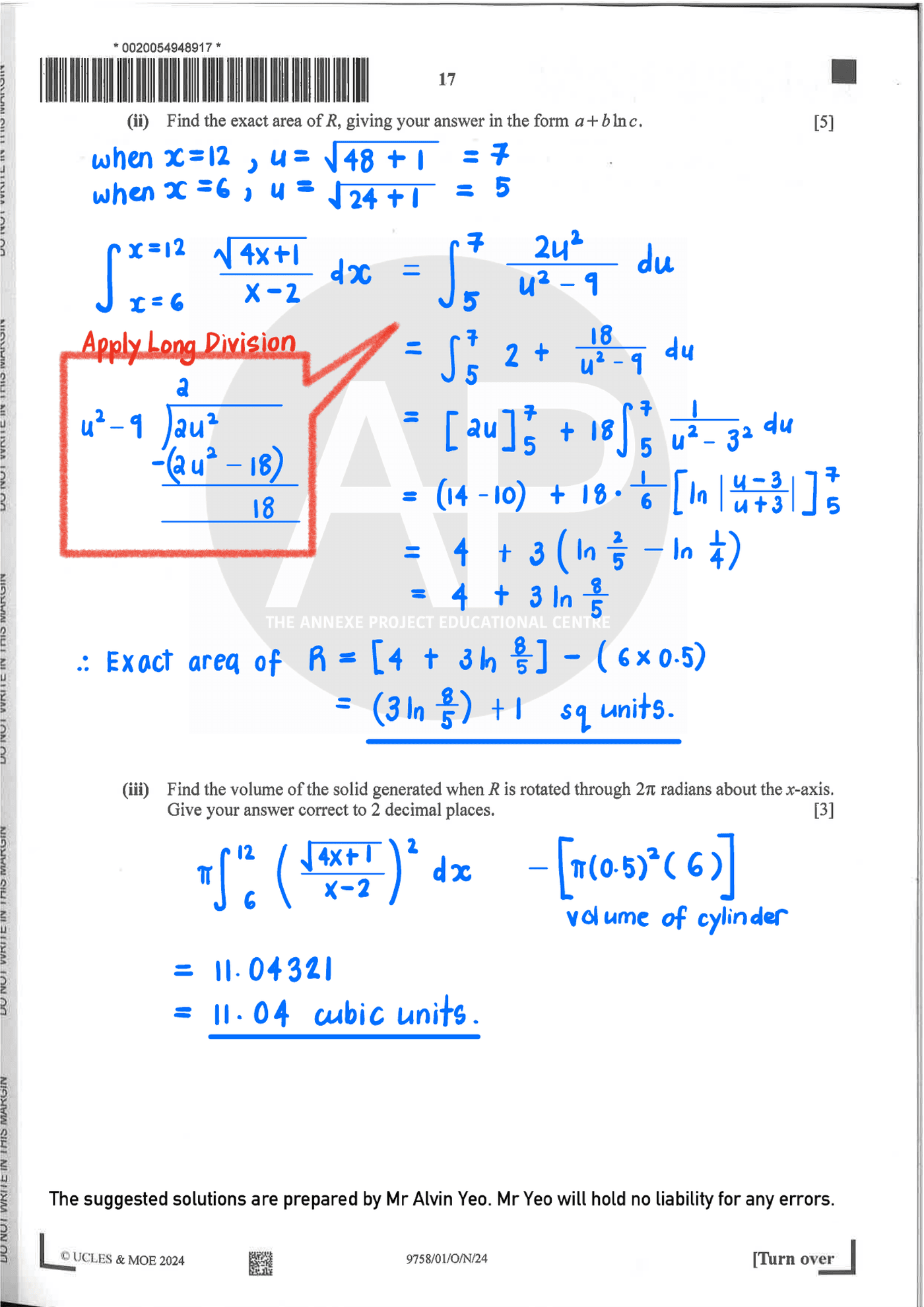 2024 A Level H2 Mathematics Paper 1 page 17