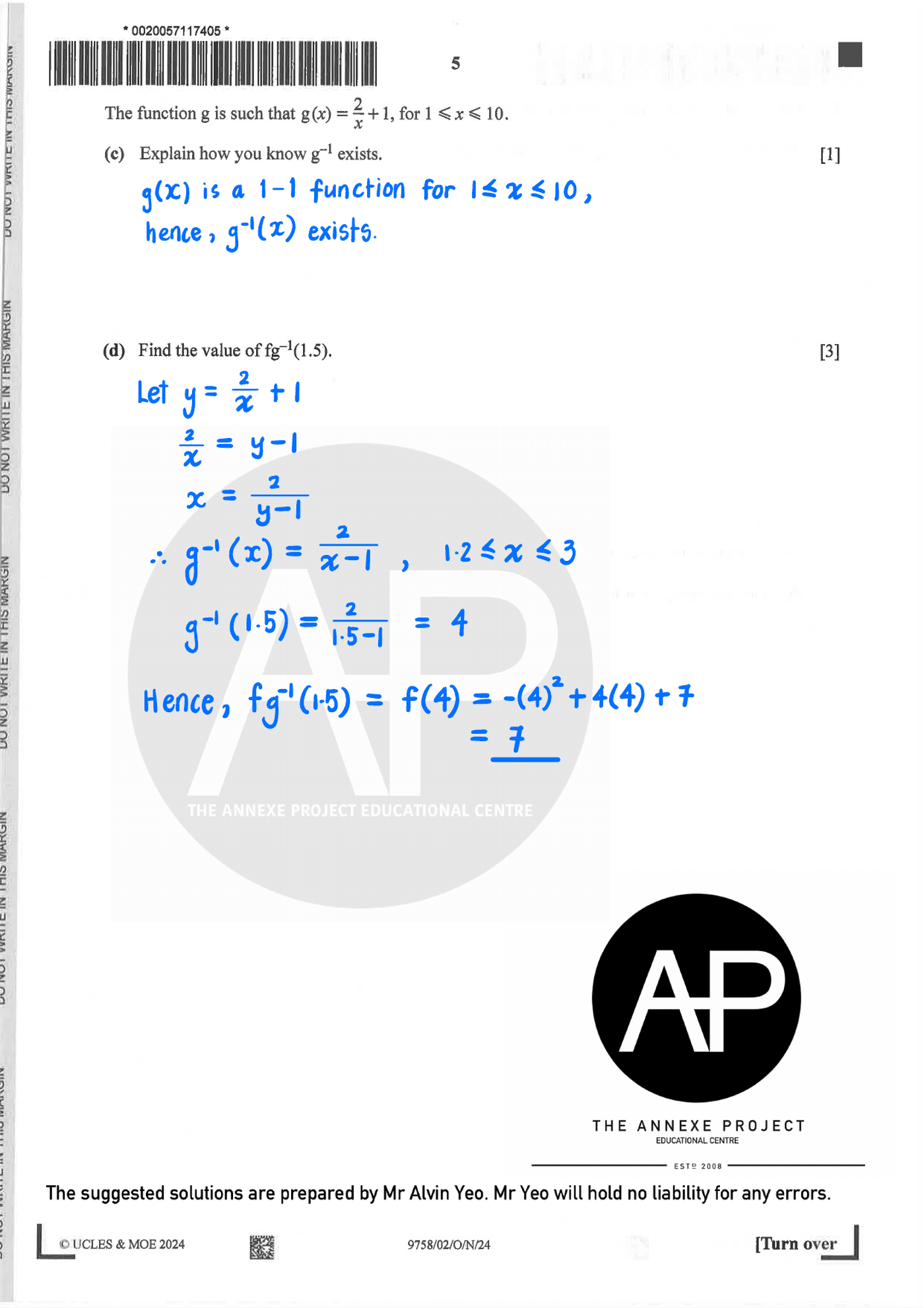 2024 A Level H2 Mathematics Paper 2 page 05
