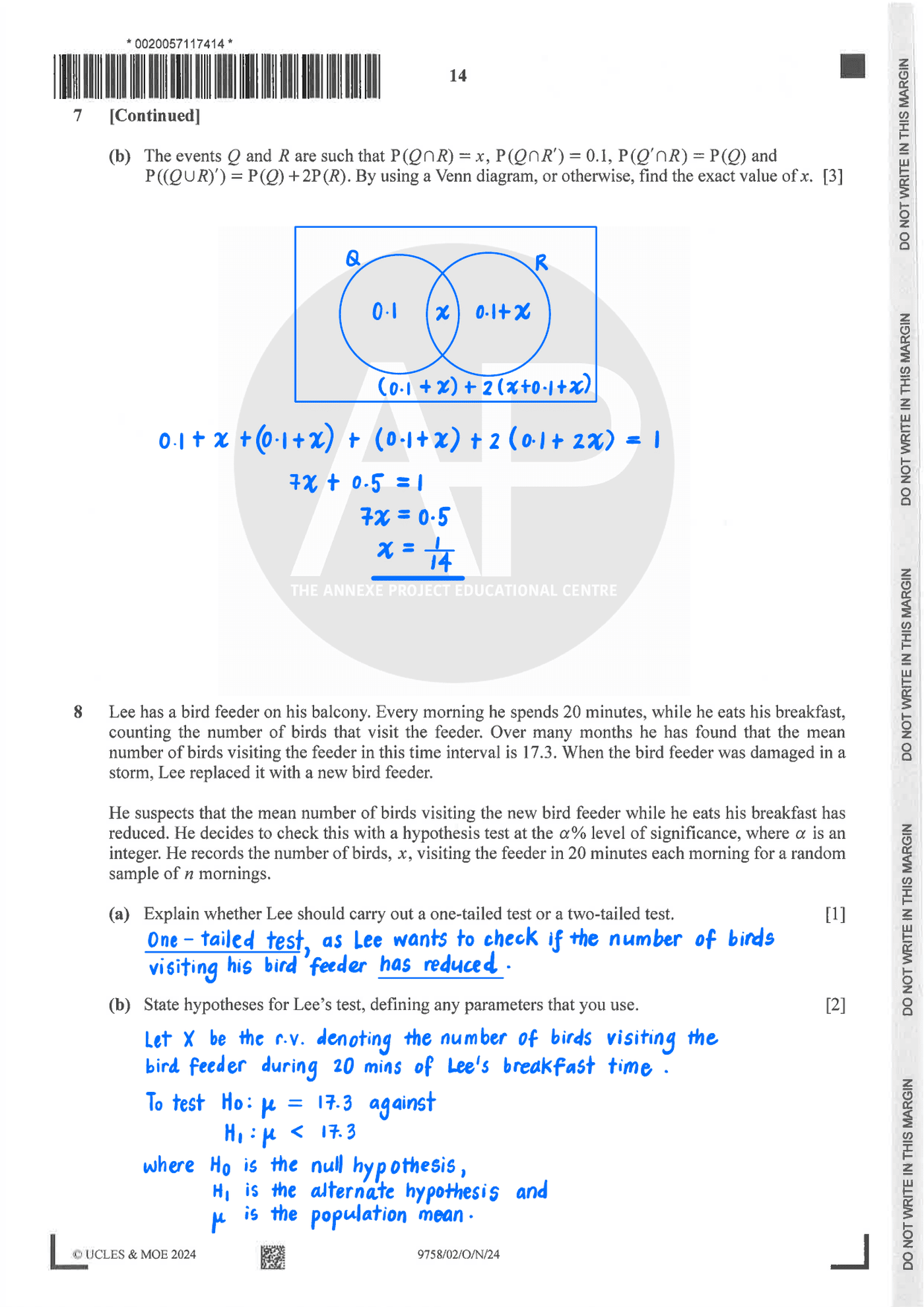 2024 A Level H2 Mathematics Paper 2 page 14